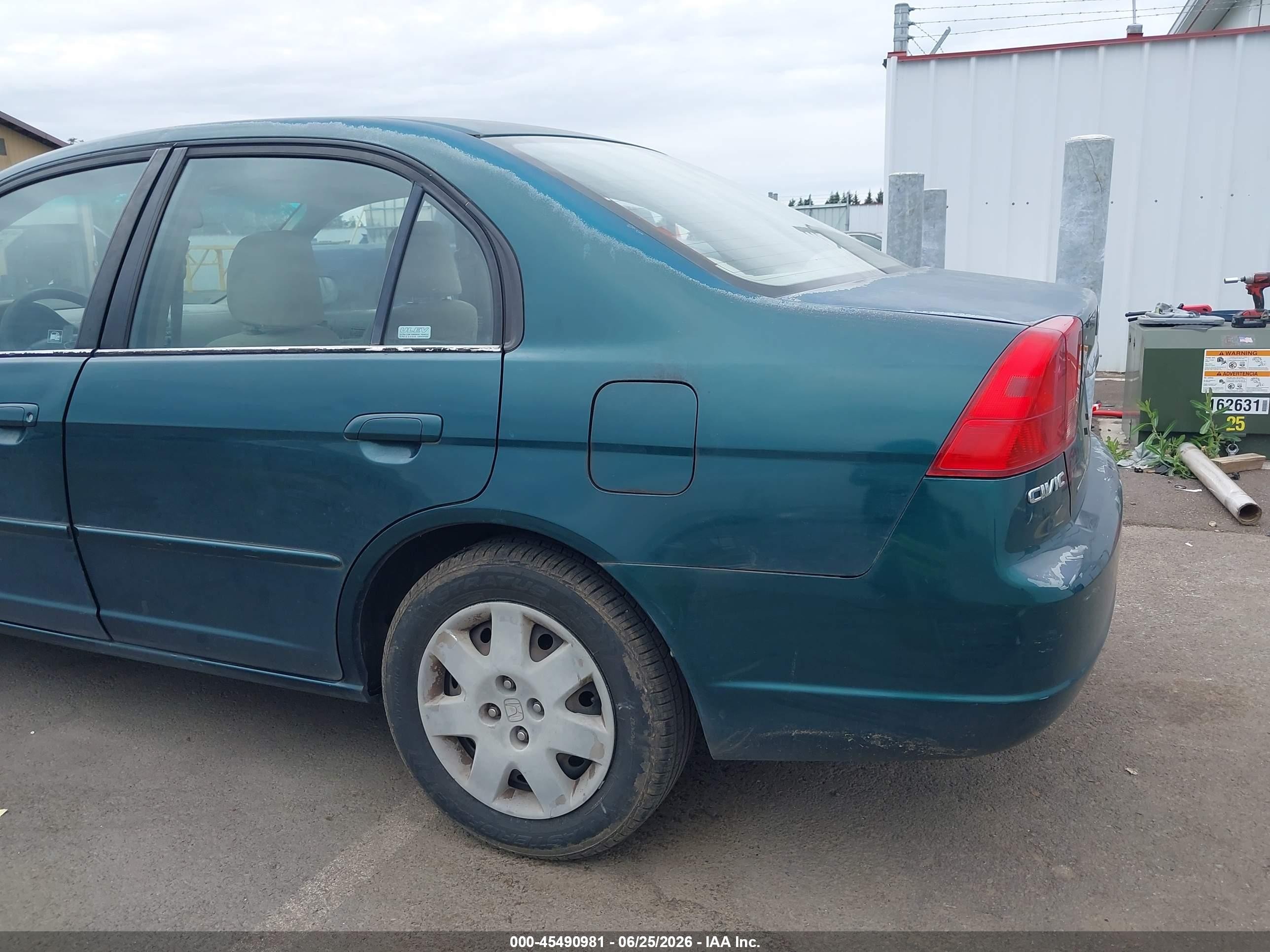 2001 Honda Civic Ex Green vin: JHMES26771S005040