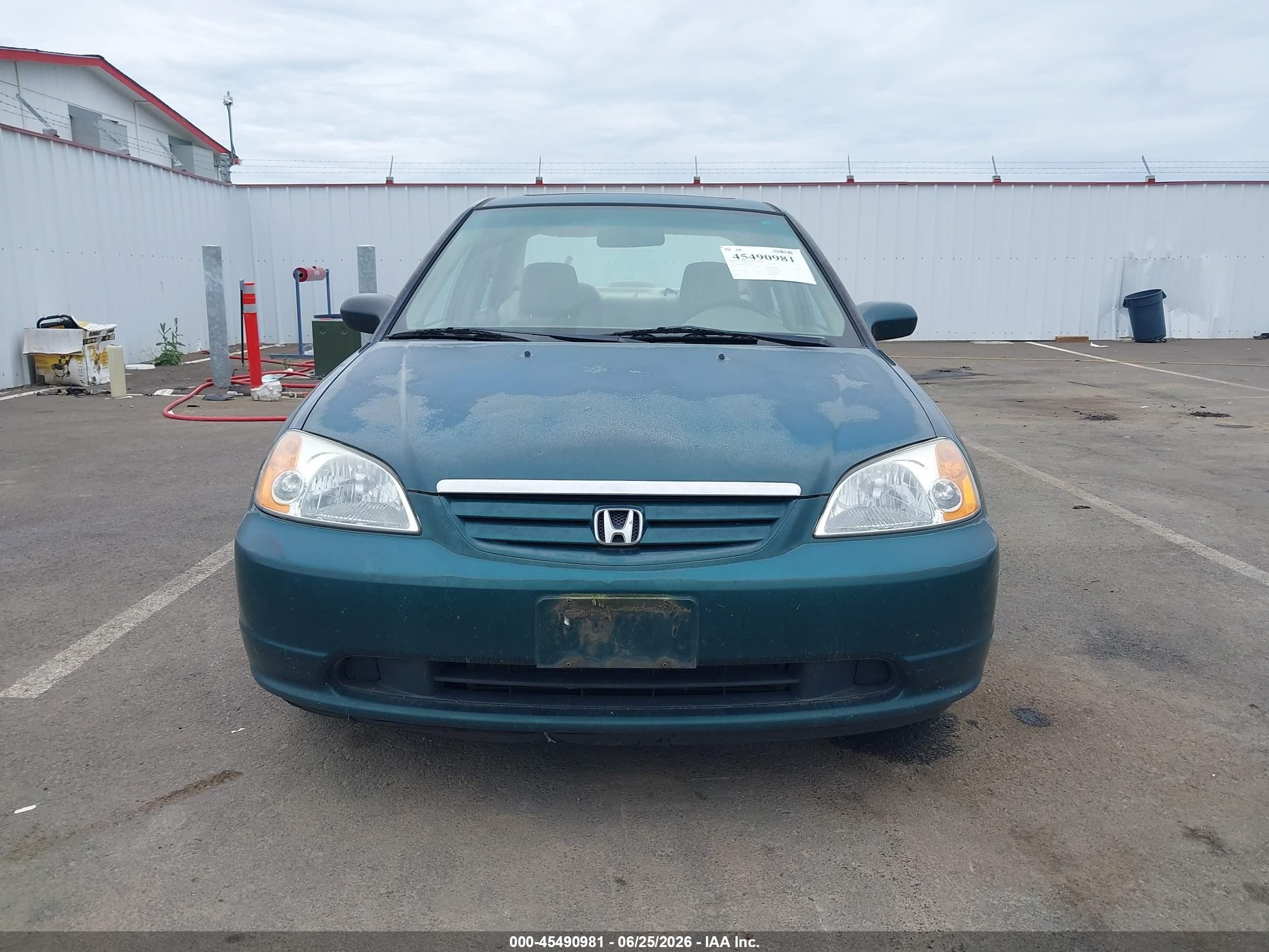 2001 Honda Civic Ex Green vin: JHMES26771S005040