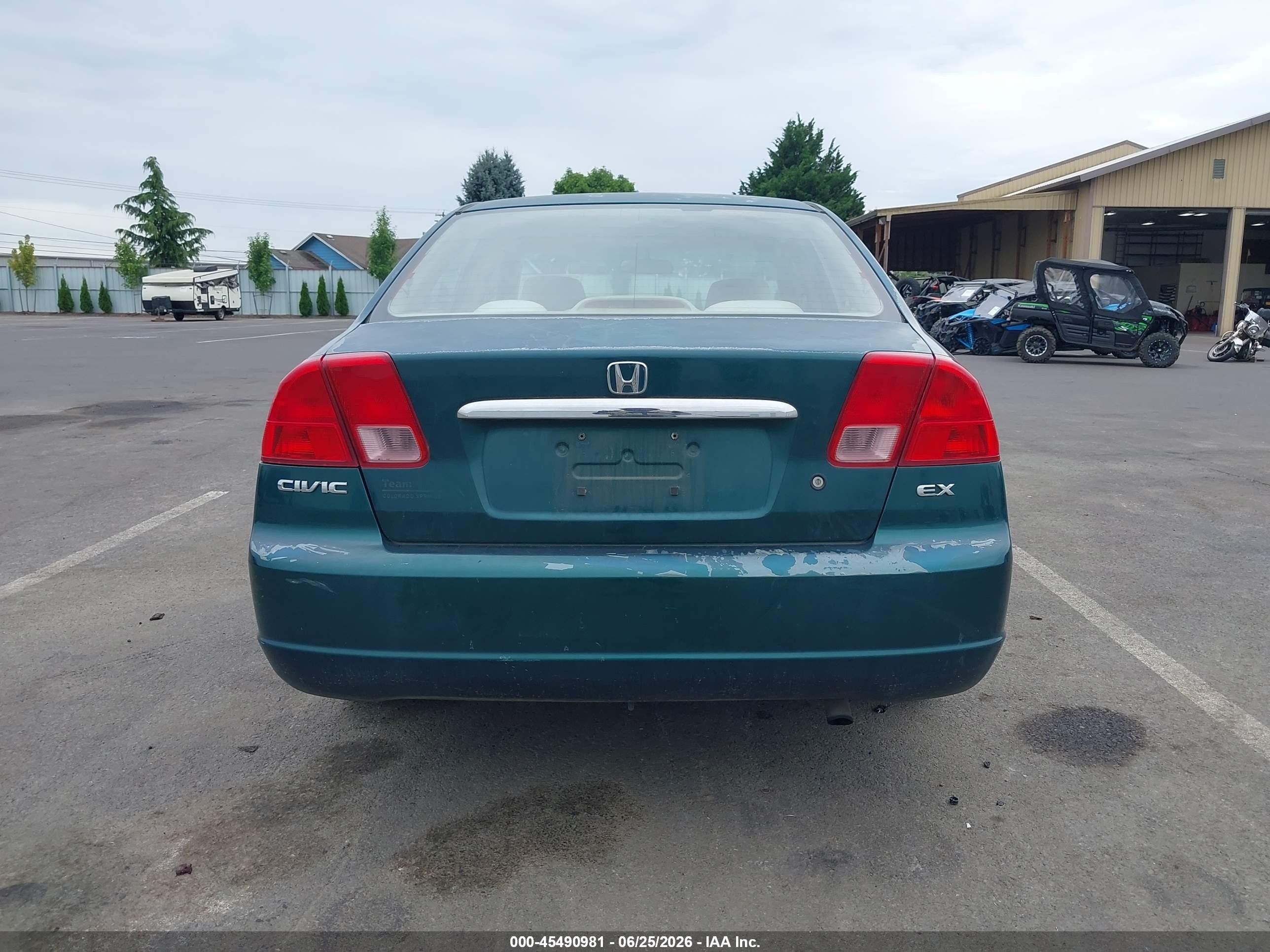 2001 Honda Civic Ex Green vin: JHMES26771S005040