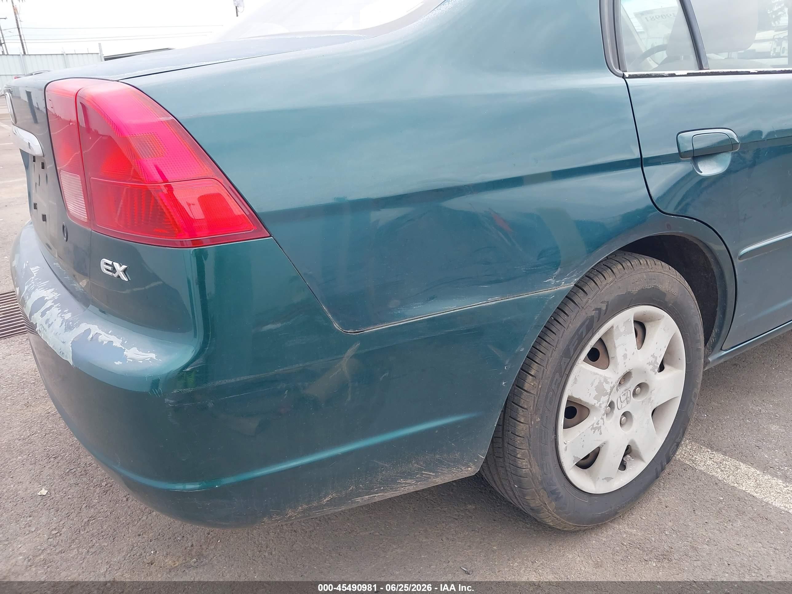 2001 Honda Civic Ex Green vin: JHMES26771S005040