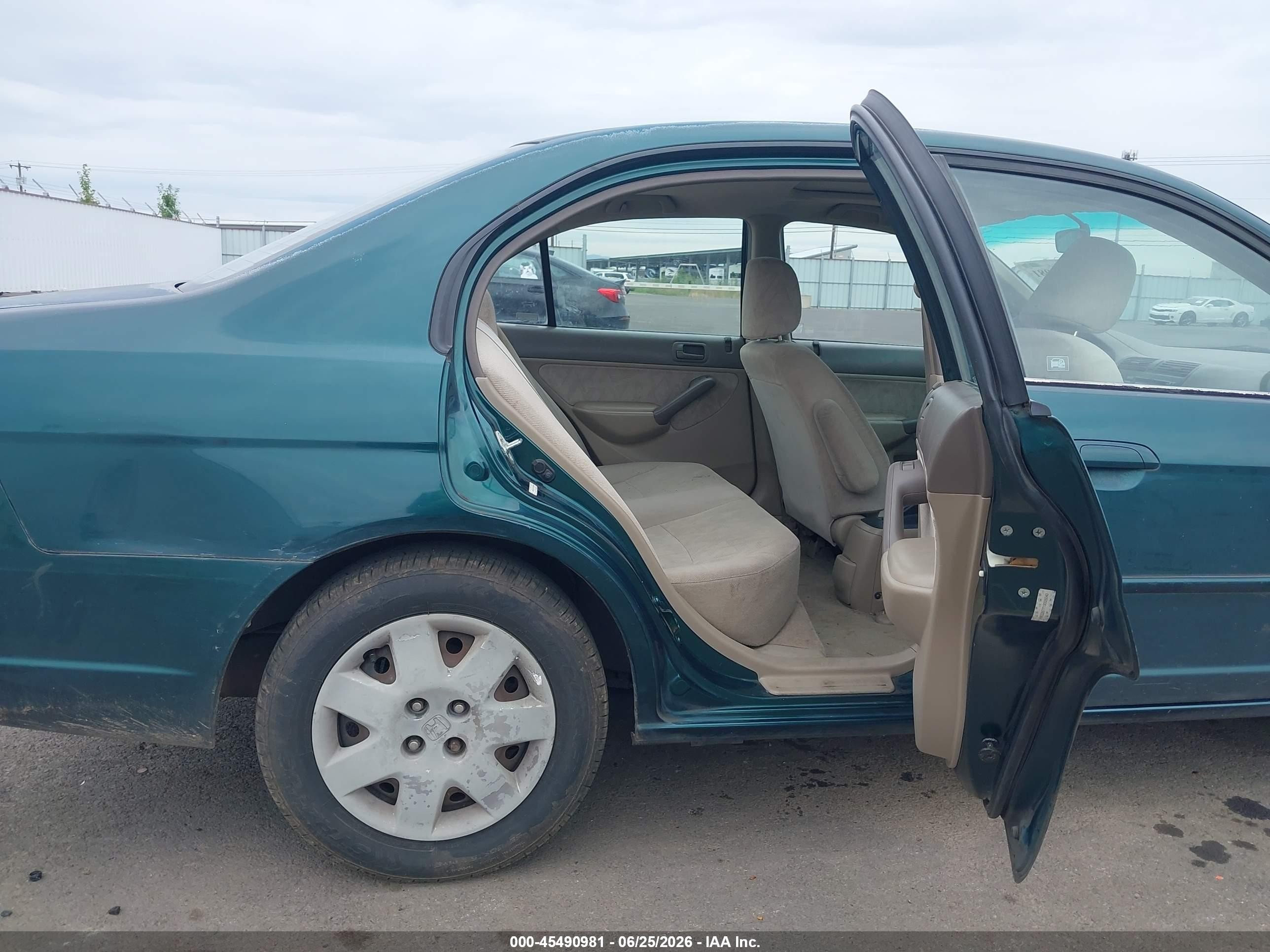 2001 Honda Civic Ex Green vin: JHMES26771S005040