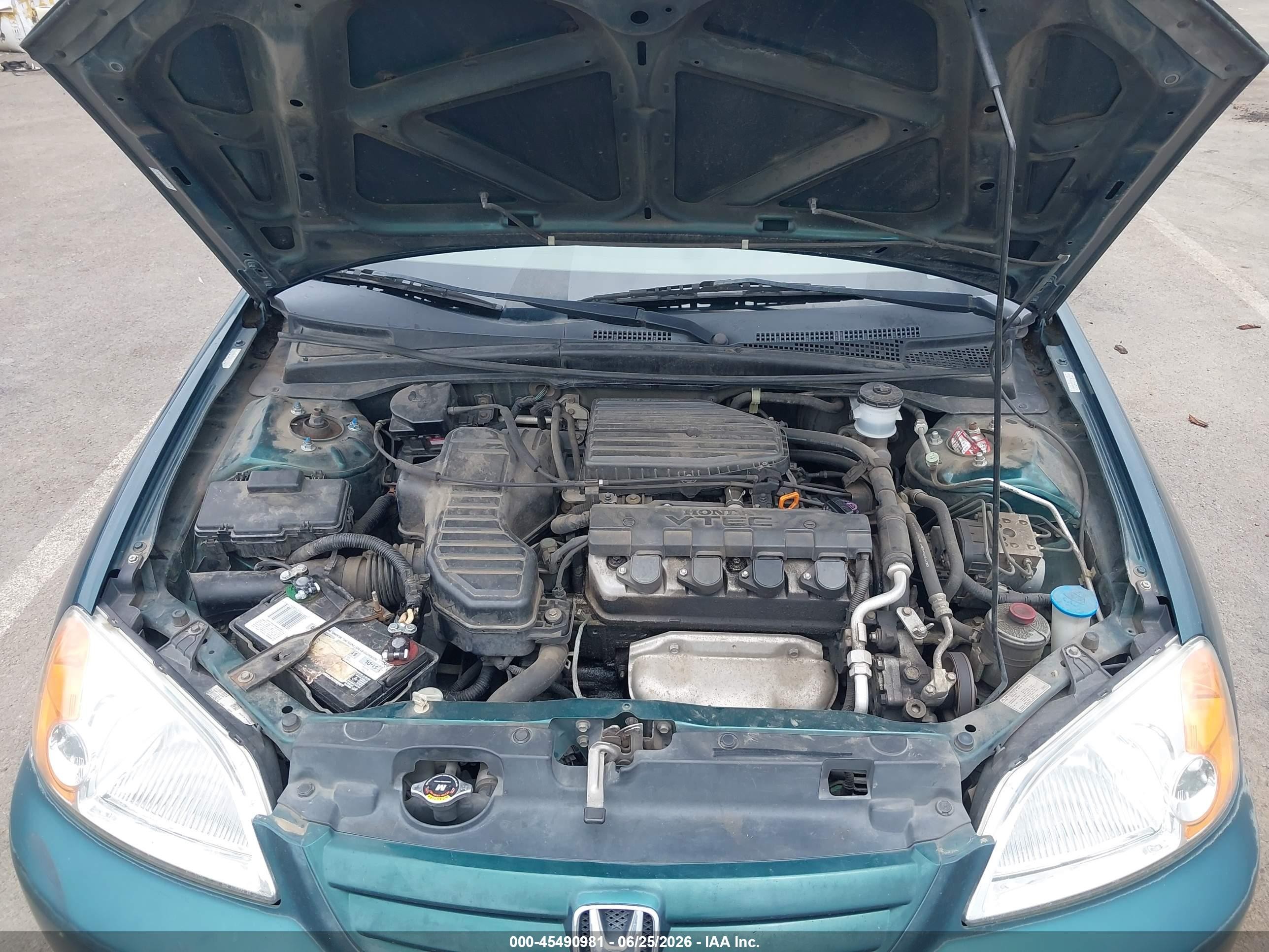2001 Honda Civic Ex Green vin: JHMES26771S005040
