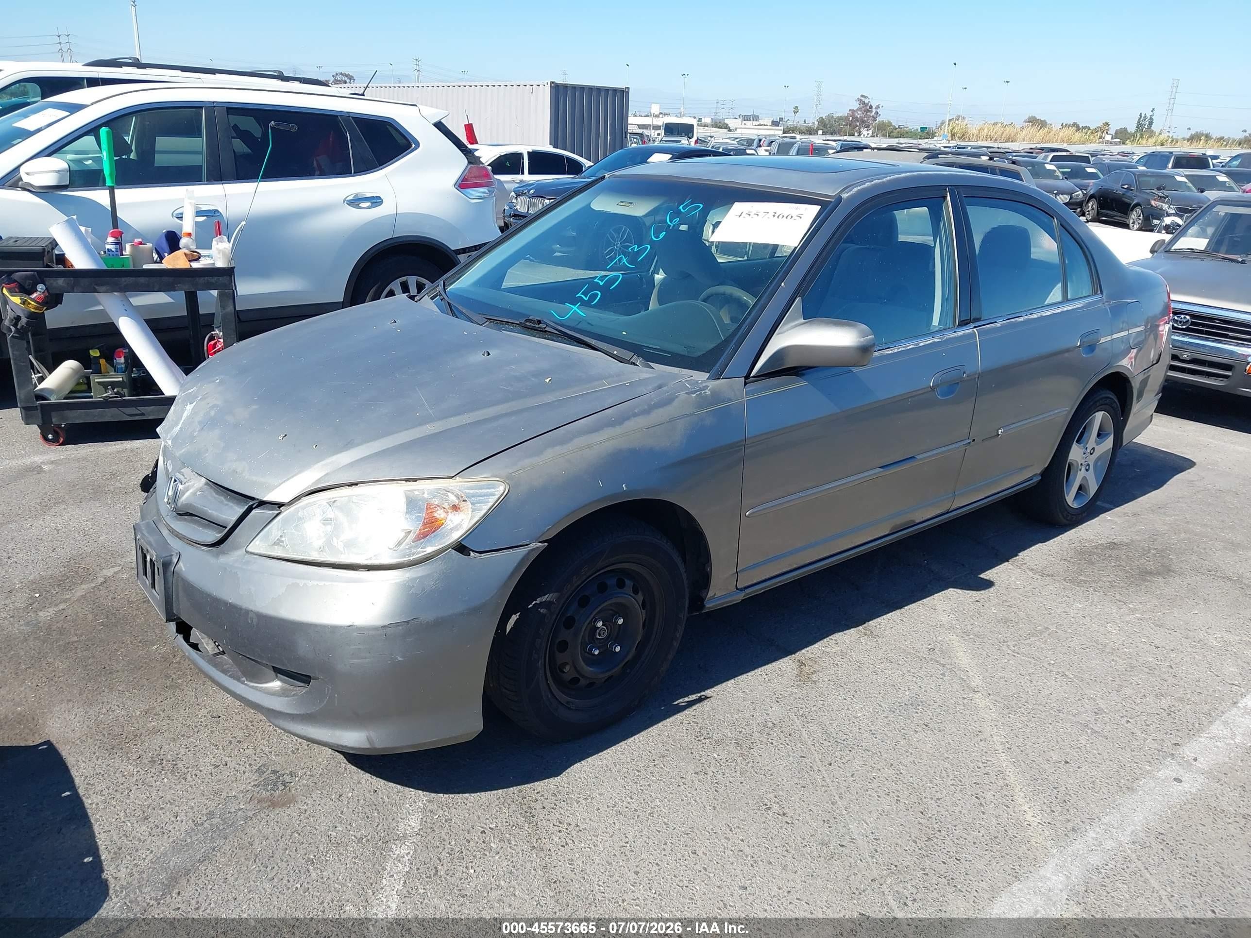 2005 Honda Civic Ex Серый vin: JHMES26775S001222
