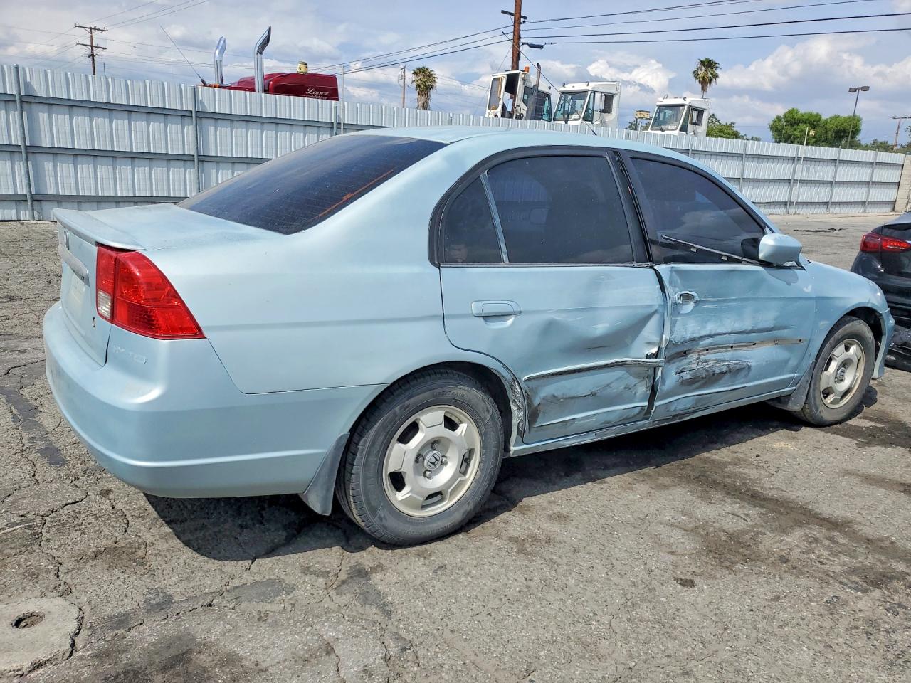 2003 Honda Civic Hybrid Teal vin: JHMES95633S008084