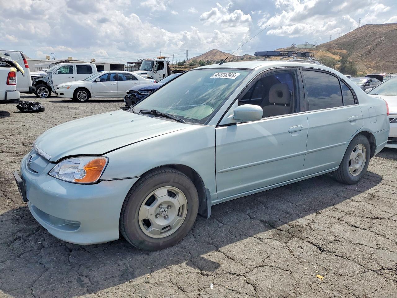 2003 Honda Civic Hybrid Teal vin: JHMES95633S008084