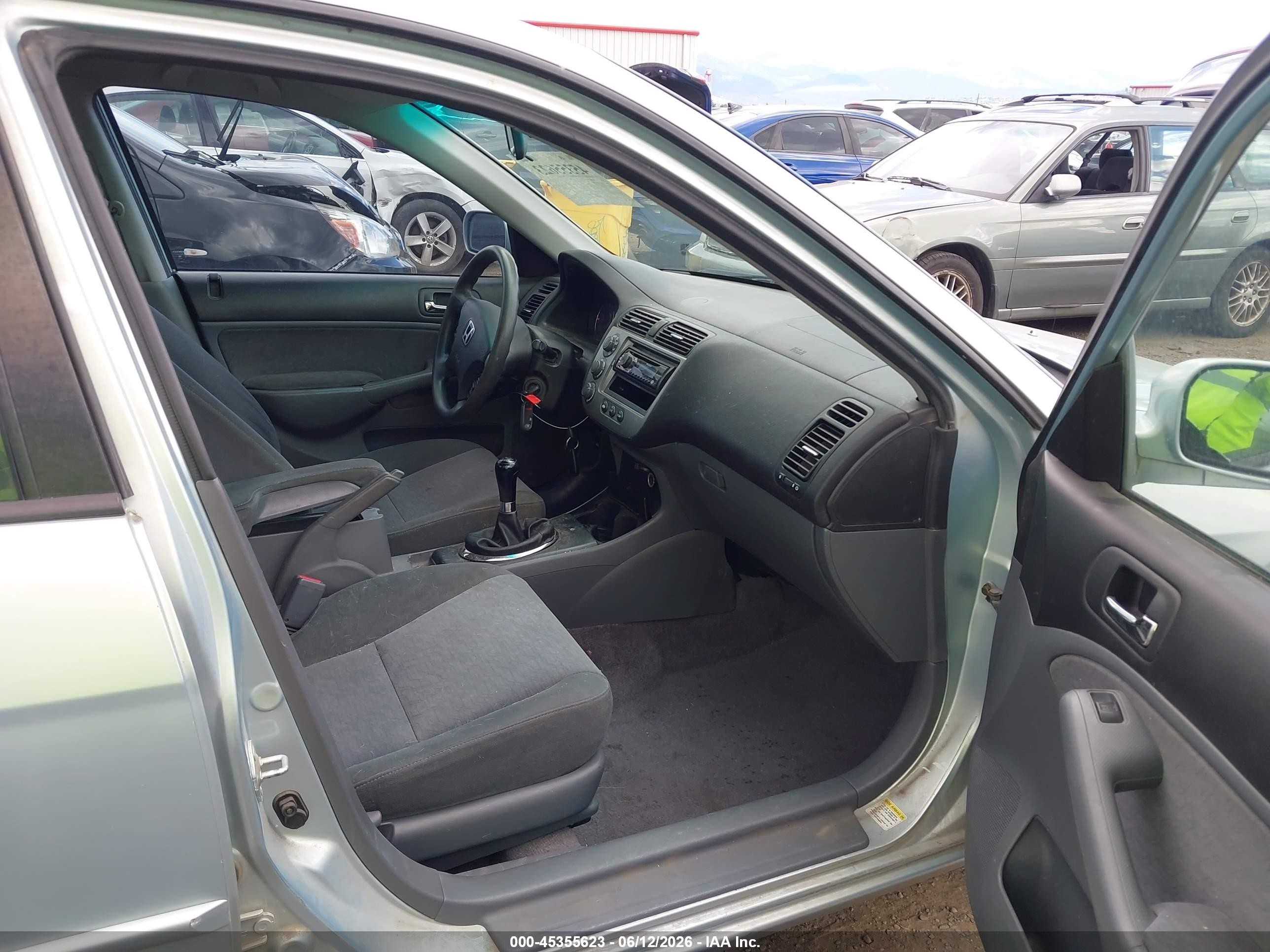 2004 Honda Civic Hybrid Blue vin: JHMES95634S014873