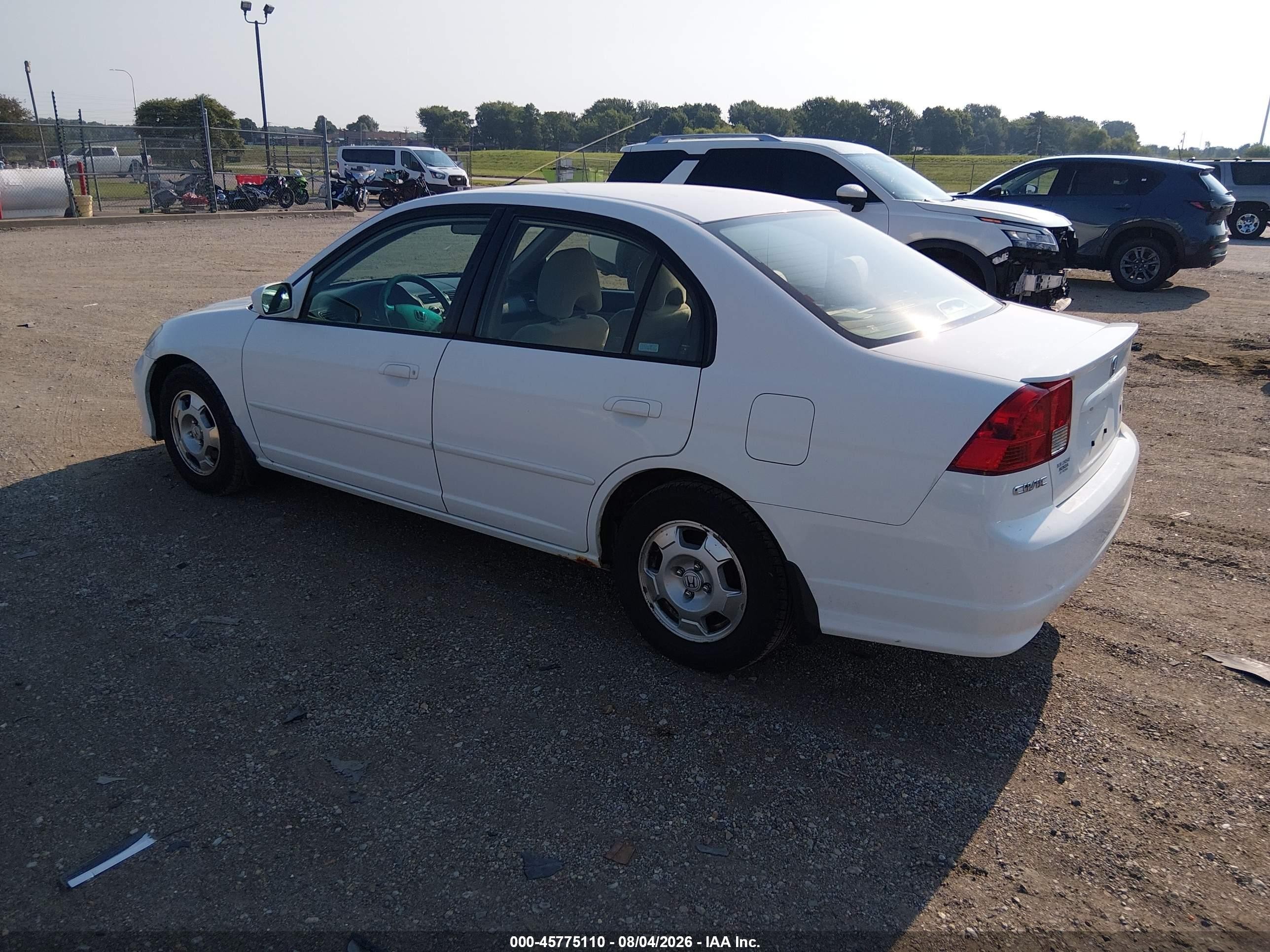 2004 Honda Civic Hybrid White vin: JHMES95674S011992