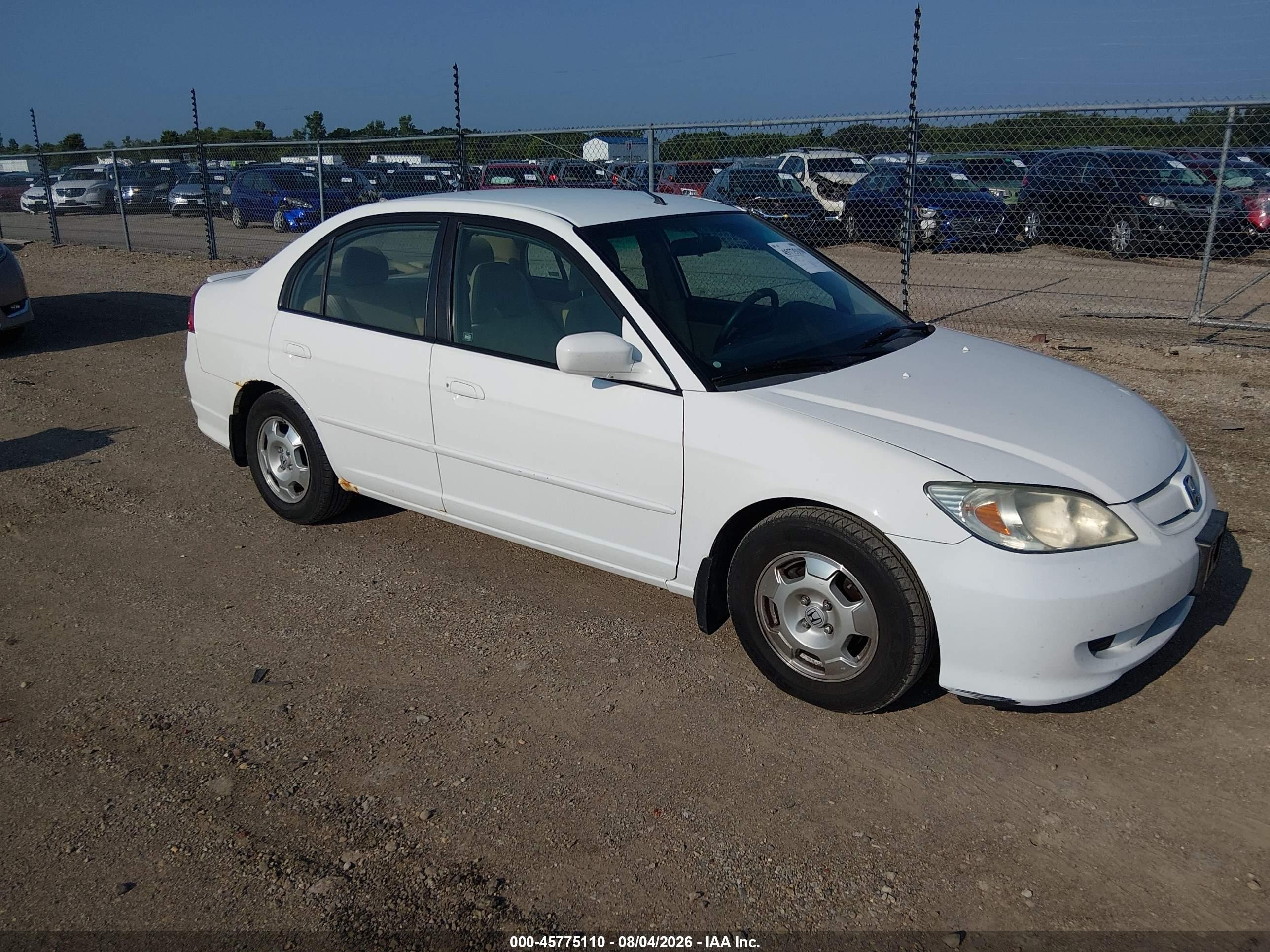 2004 Honda Civic Hybrid White vin: JHMES95674S011992