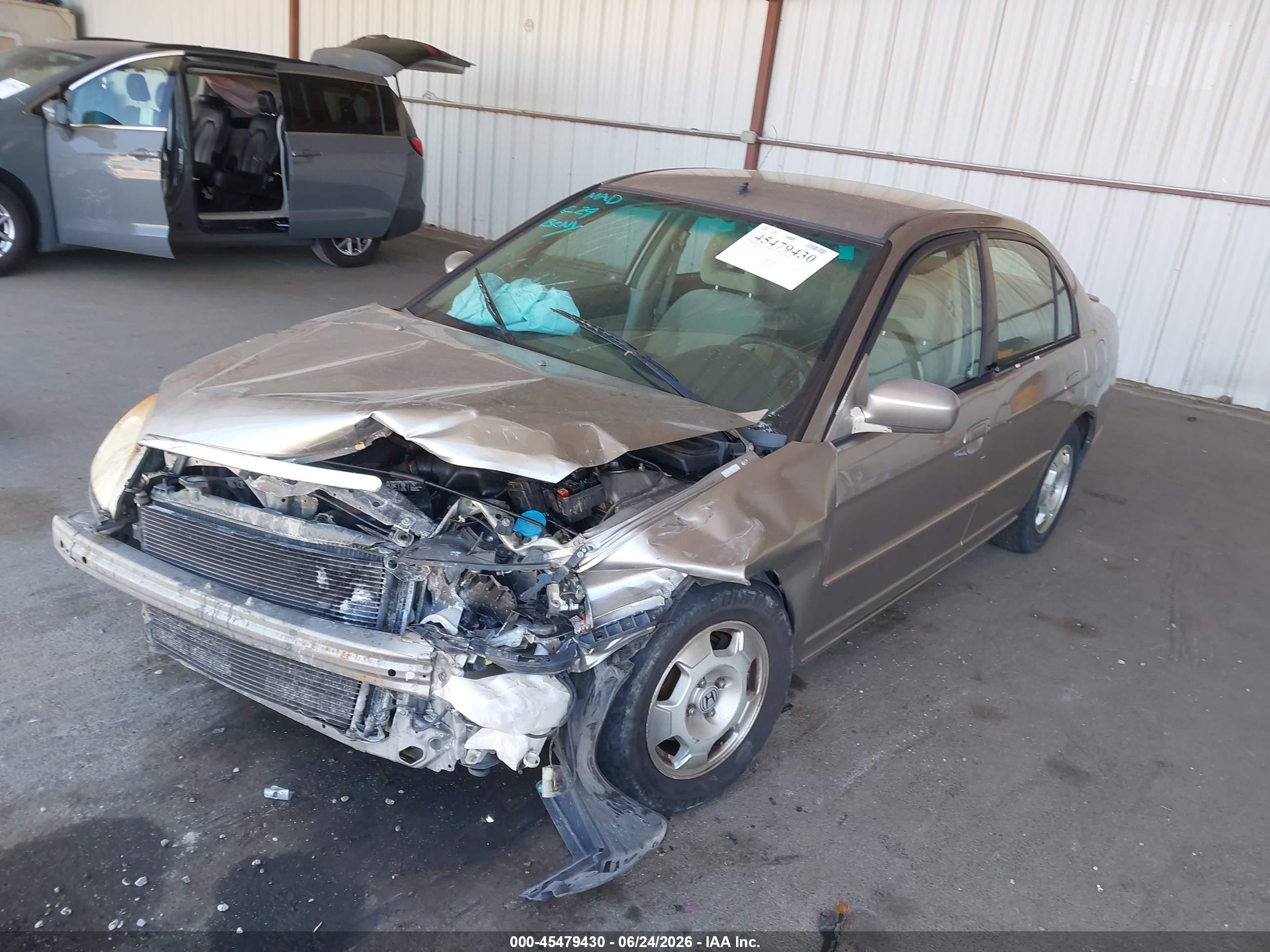 2003 Honda Civic Hybrid Beige vin: JHMES95683S031991
