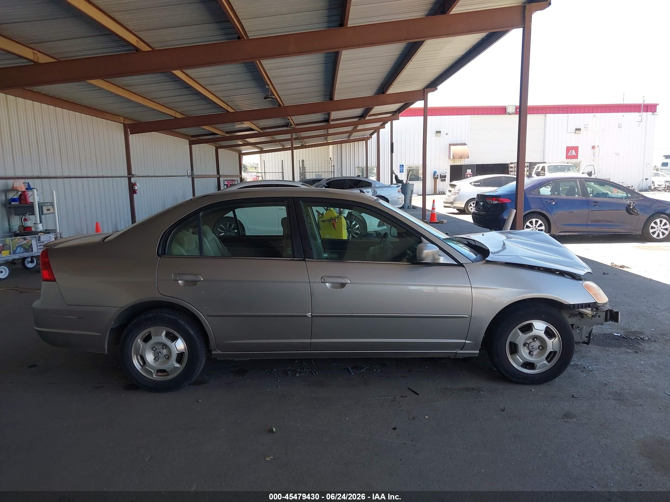 2003 Honda Civic Hybrid Beige vin: JHMES95683S031991