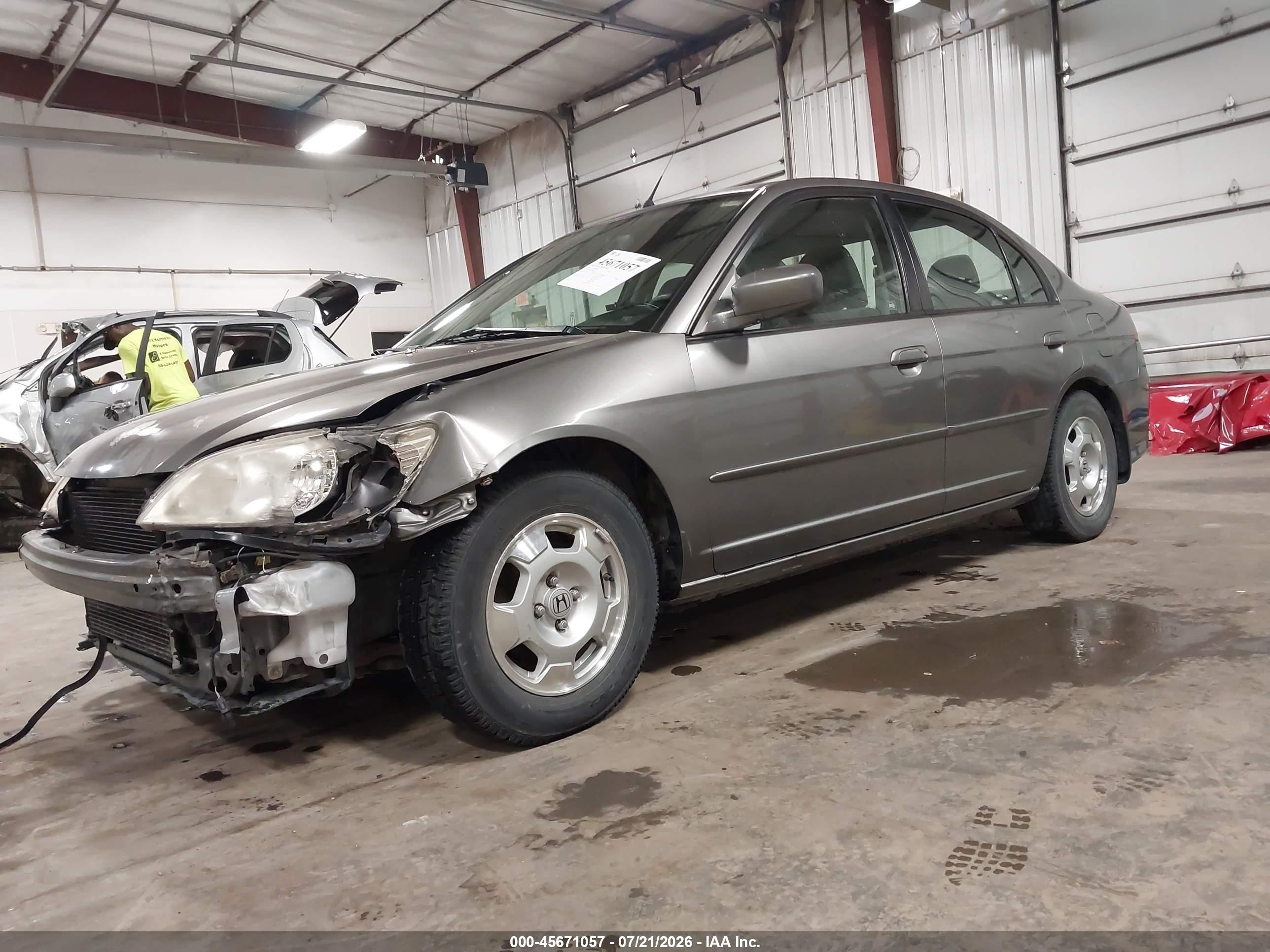 2004 Honda Civic Hybrid Gray vin: JHMES95684S015954