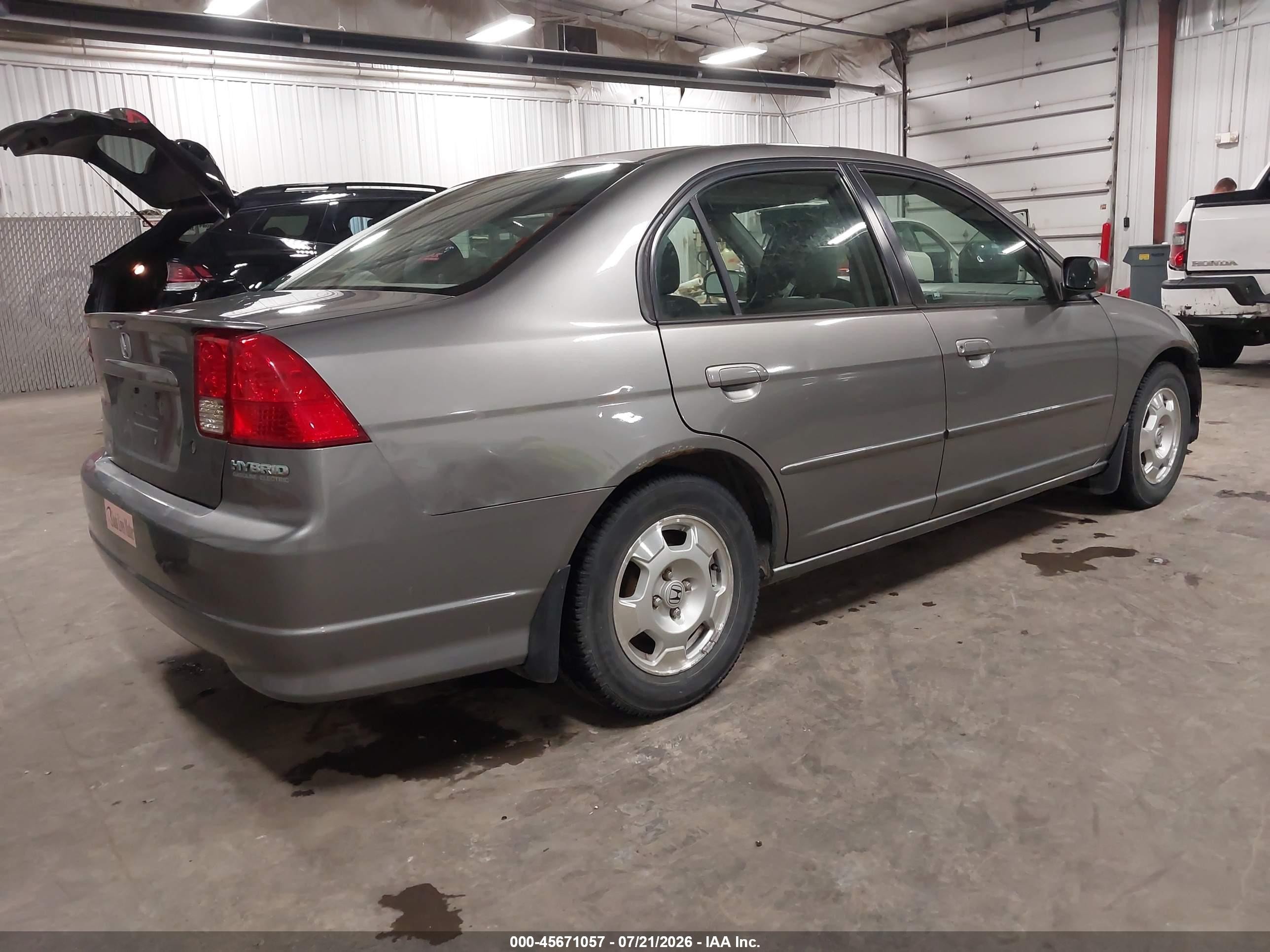 2004 Honda Civic Hybrid Gray vin: JHMES95684S015954
