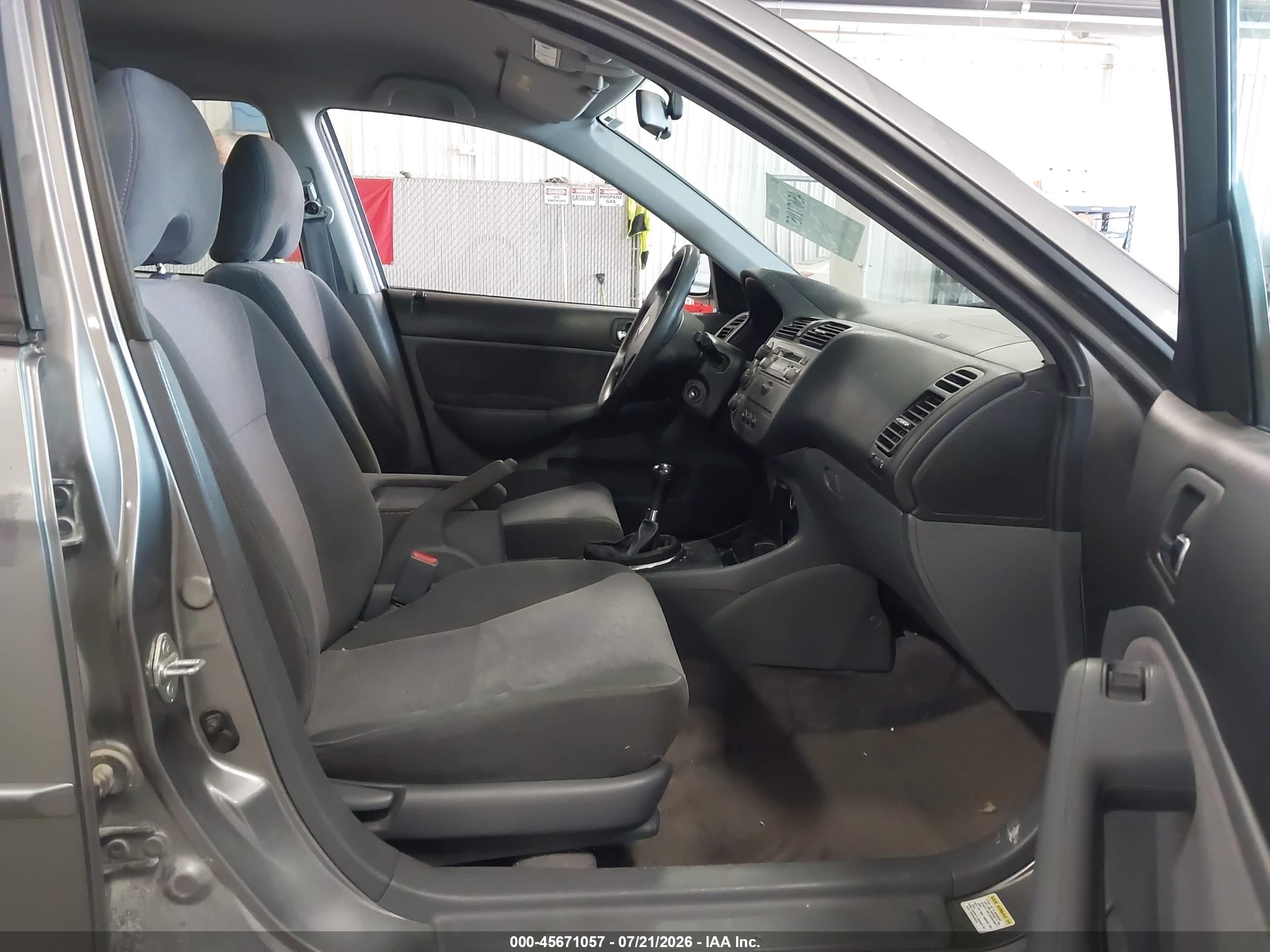 2004 Honda Civic Hybrid Gray vin: JHMES95684S015954