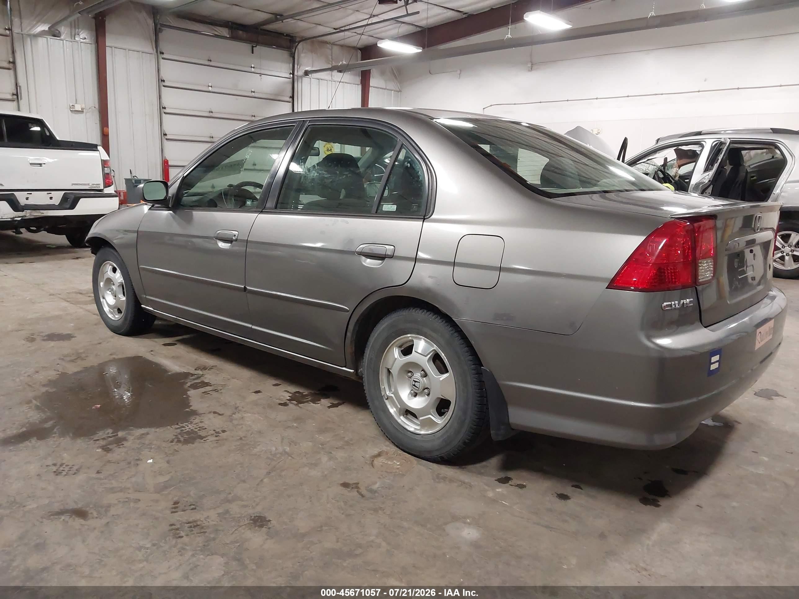 2004 Honda Civic Hybrid Gray vin: JHMES95684S015954