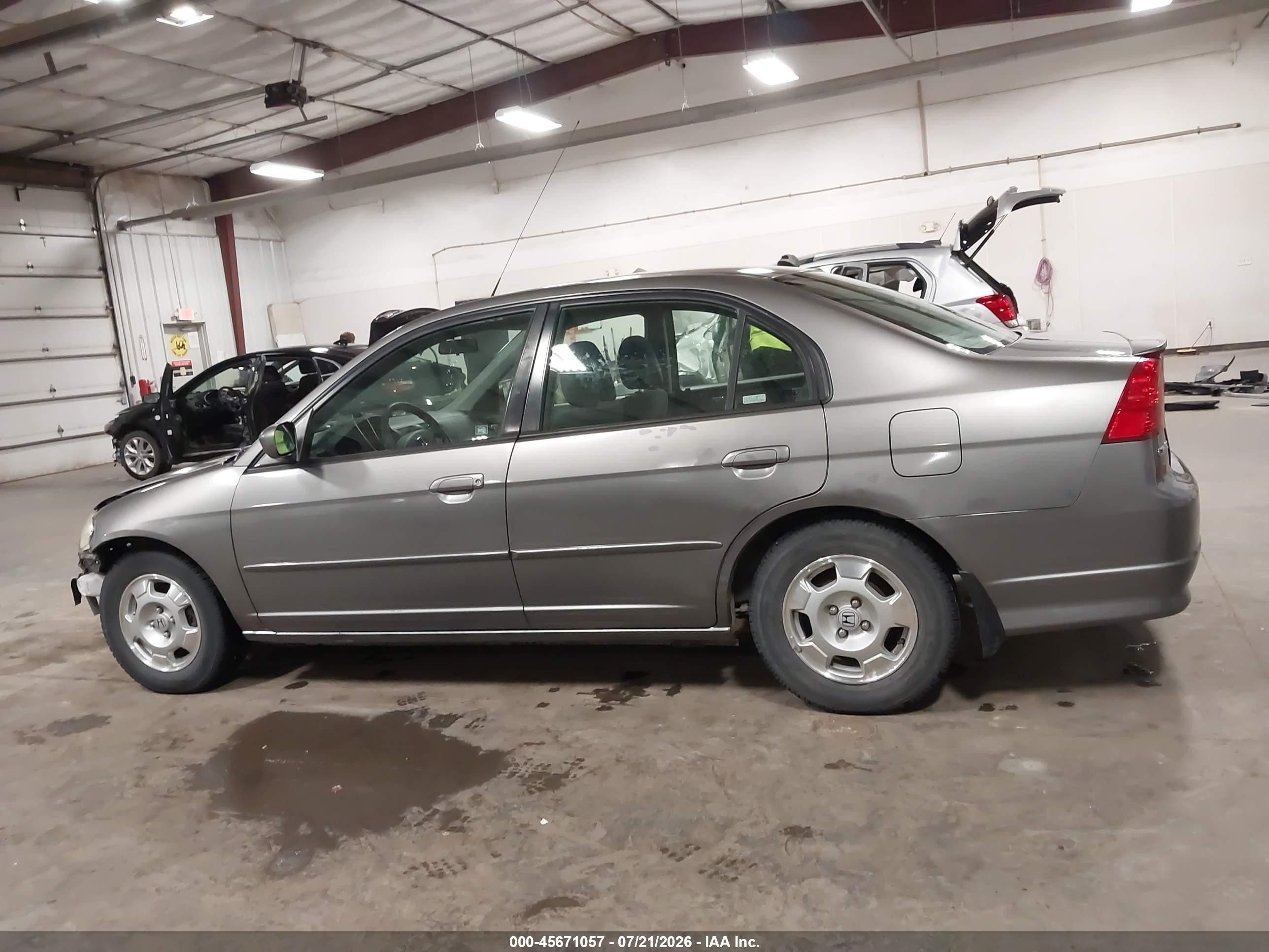 2004 Honda Civic Hybrid Gray vin: JHMES95684S015954