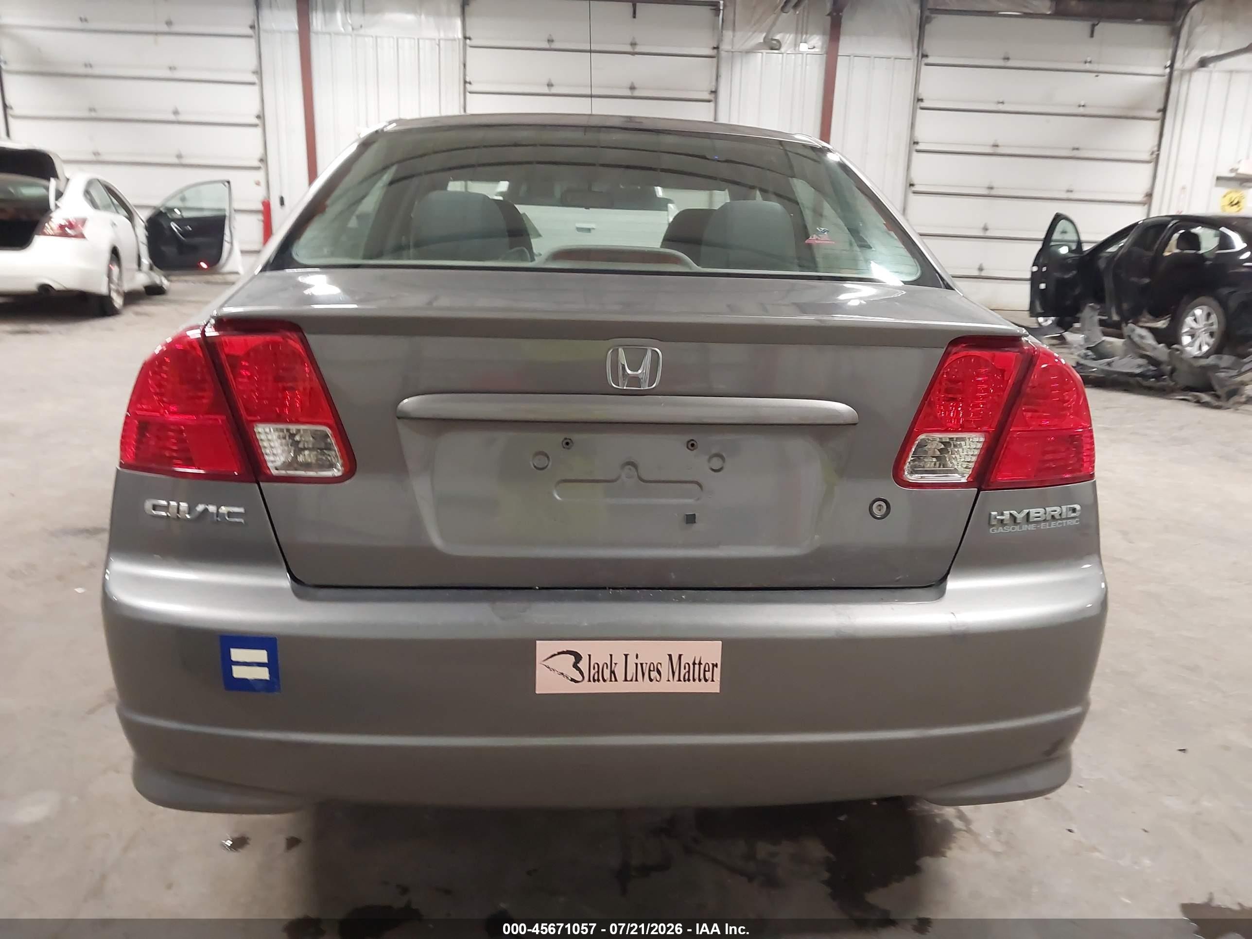 2004 Honda Civic Hybrid Gray vin: JHMES95684S015954