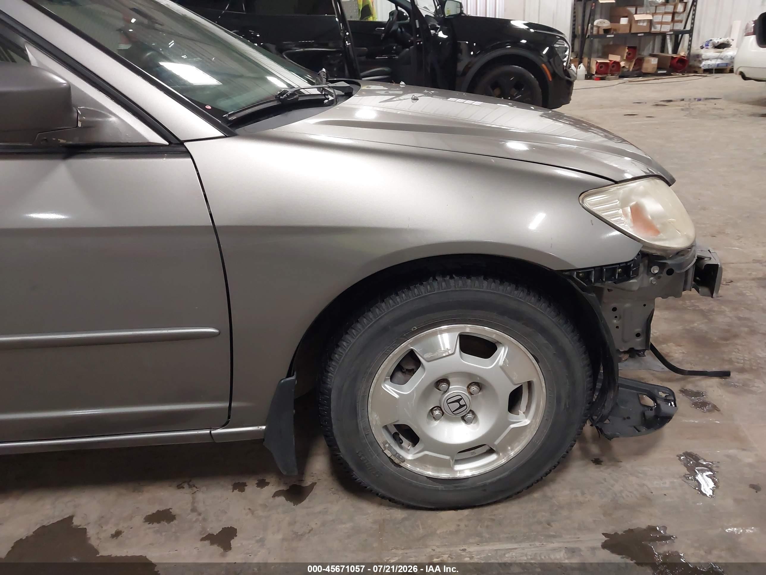 2004 Honda Civic Hybrid Gray vin: JHMES95684S015954