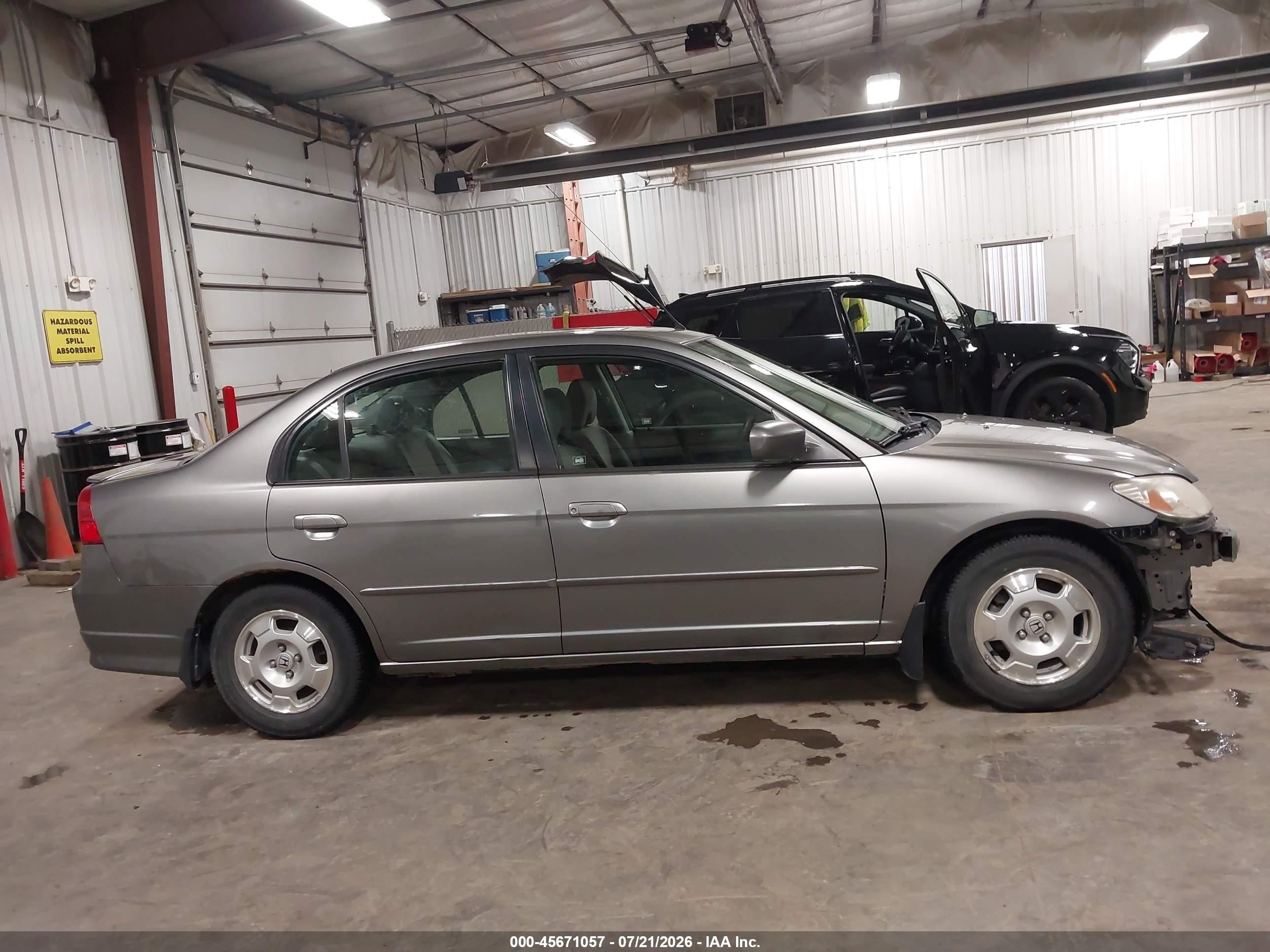 2004 Honda Civic Hybrid Gray vin: JHMES95684S015954