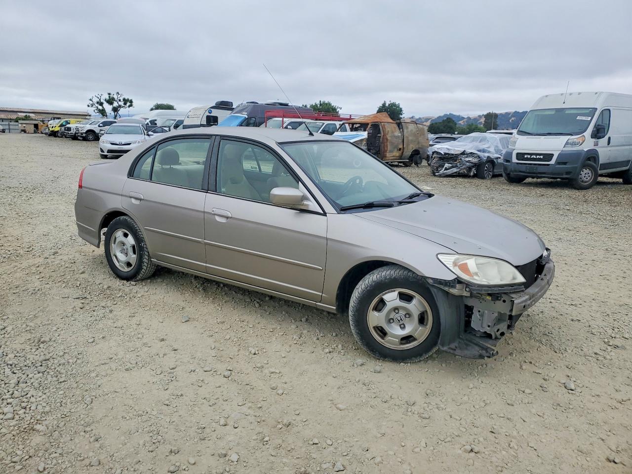 2004 Honda Civic Hybrid Cream vin: JHMES956X4S016569