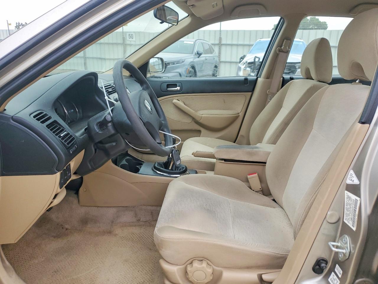 2004 Honda Civic Hybrid Cream vin: JHMES956X4S016569