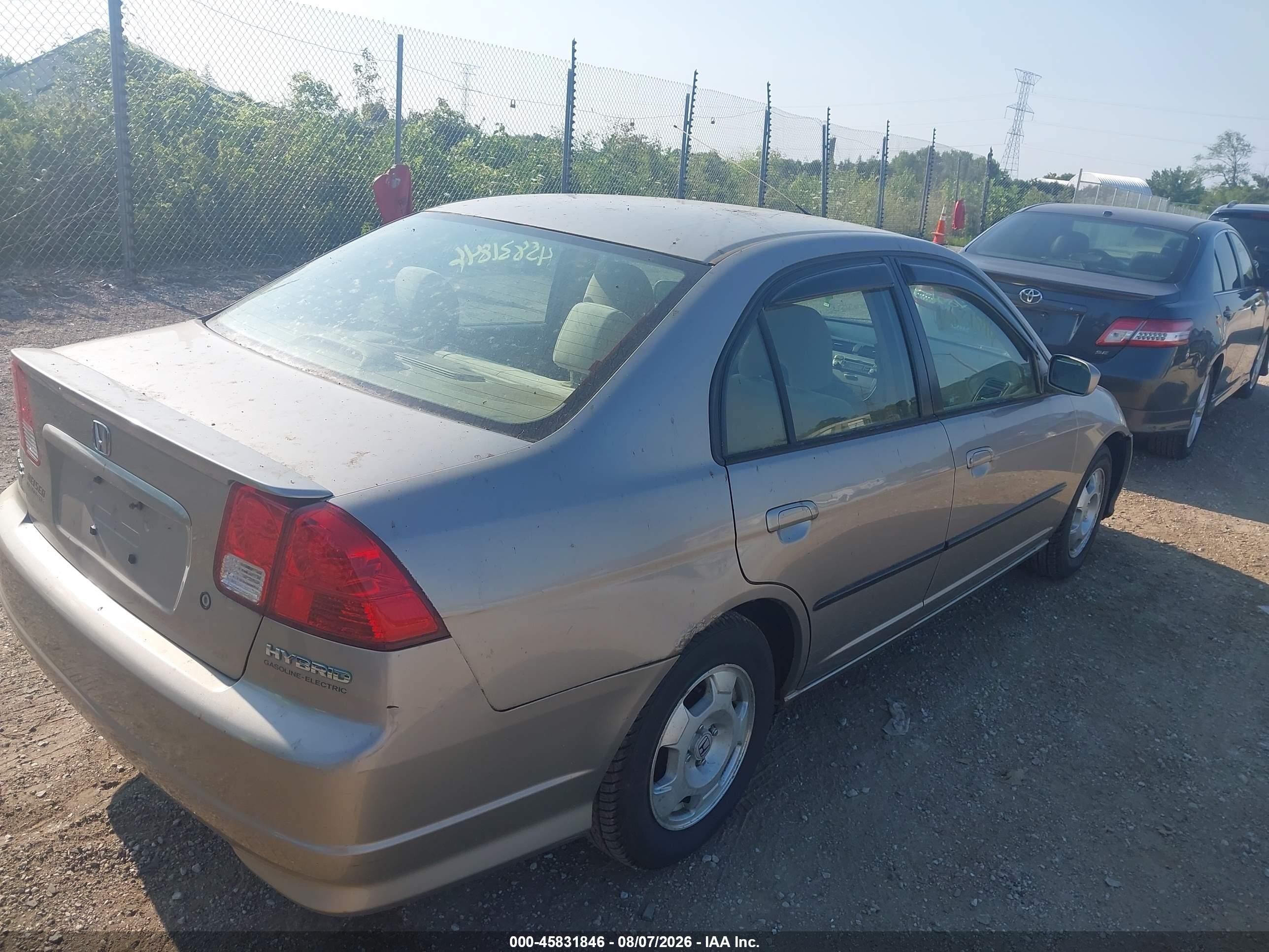 2005 Honda Civic Hybrid   Silver vin: JHMES956X5S013186
