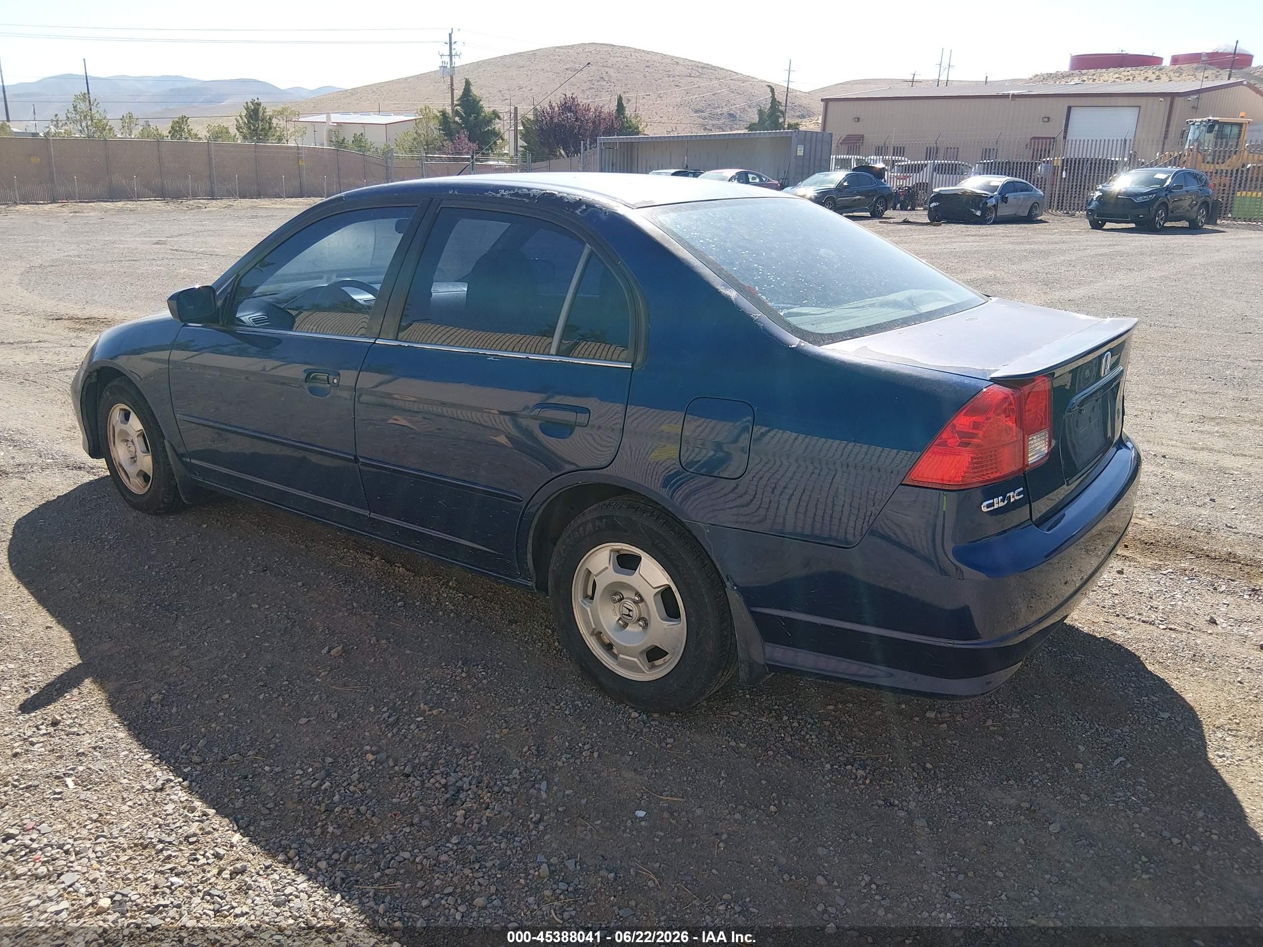 2005 Honda Civic Hybrid   Blue vin: JHMES96605S000638