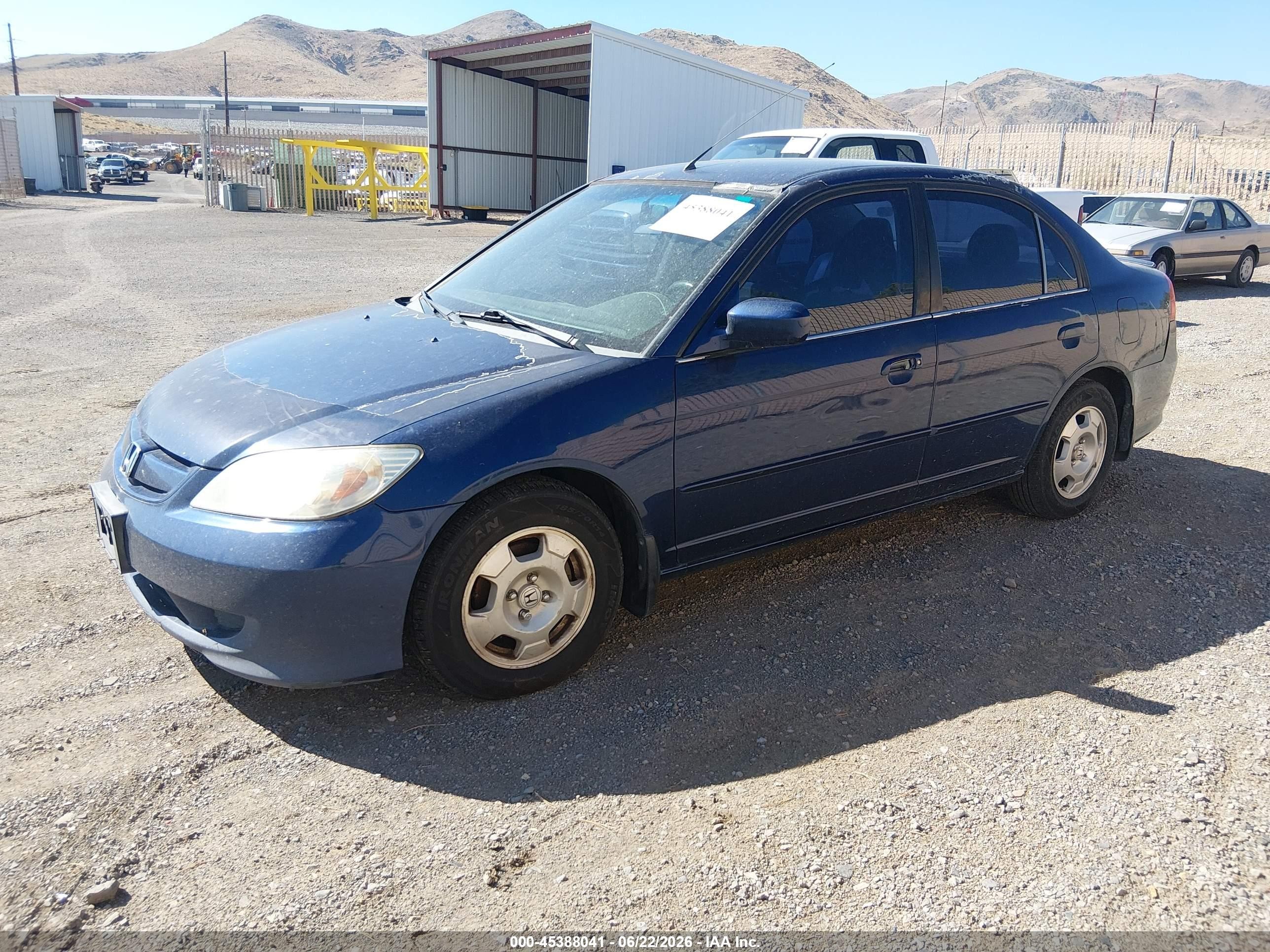 2005 Honda Civic Hybrid   Blue vin: JHMES96605S000638