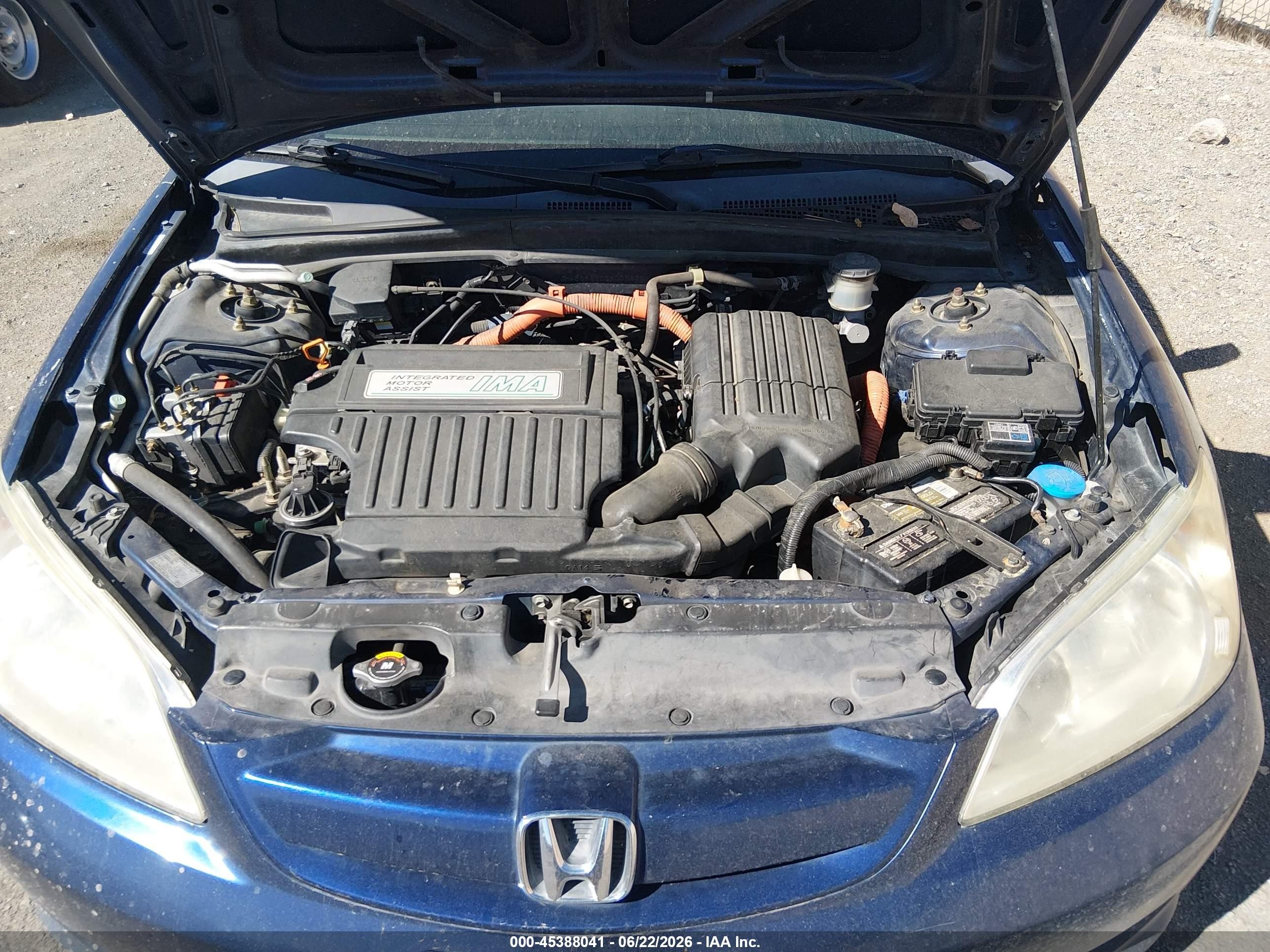 2005 Honda Civic Hybrid   Blue vin: JHMES96605S000638
