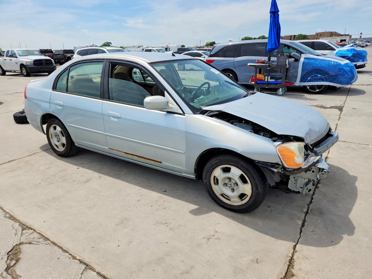 2003 Honda Civic Hybrid Silver vin: JHMES96613S022256
