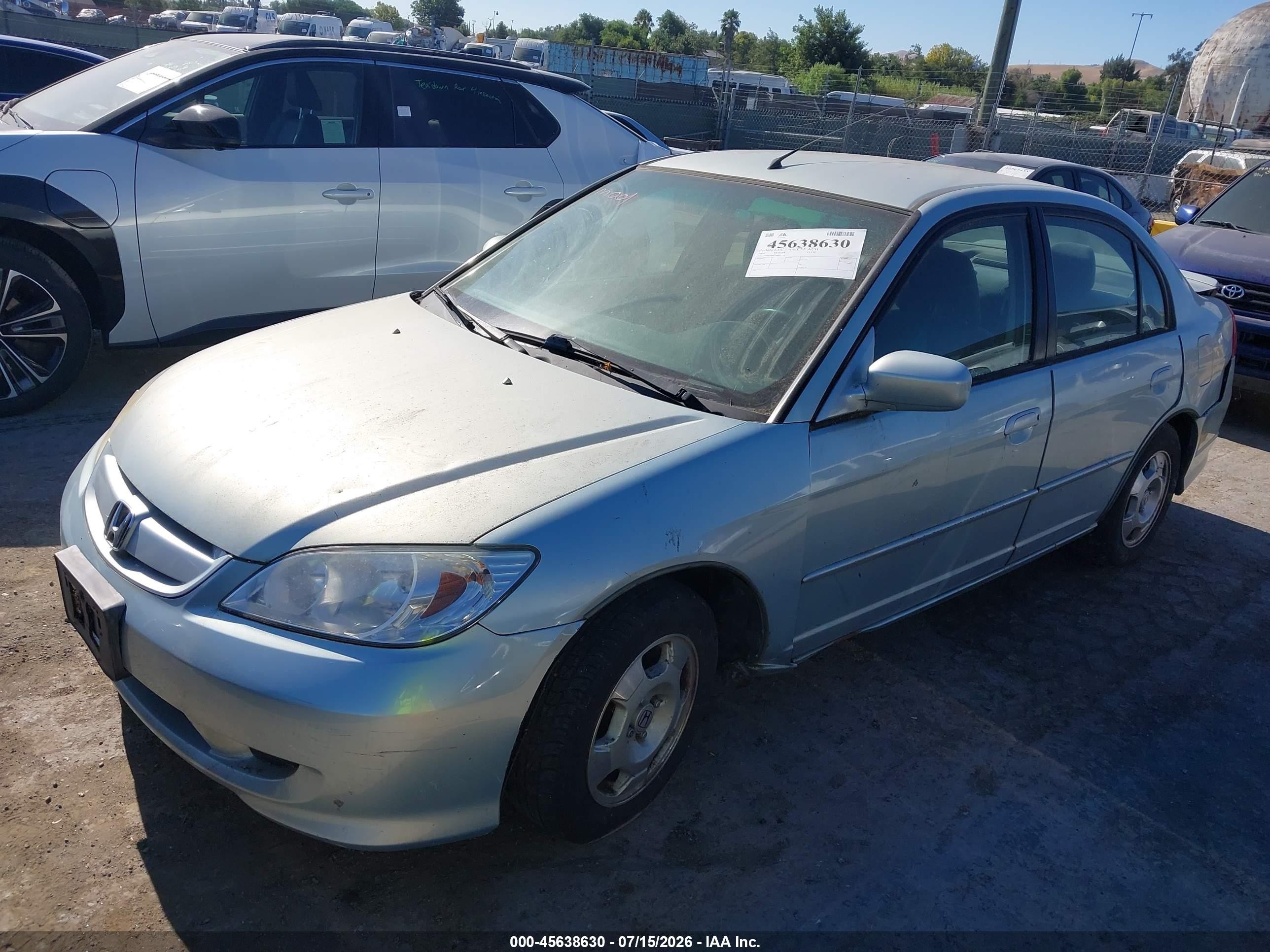 2004 Honda Civic Hybrid Light Blue vin: JHMES96614S013798