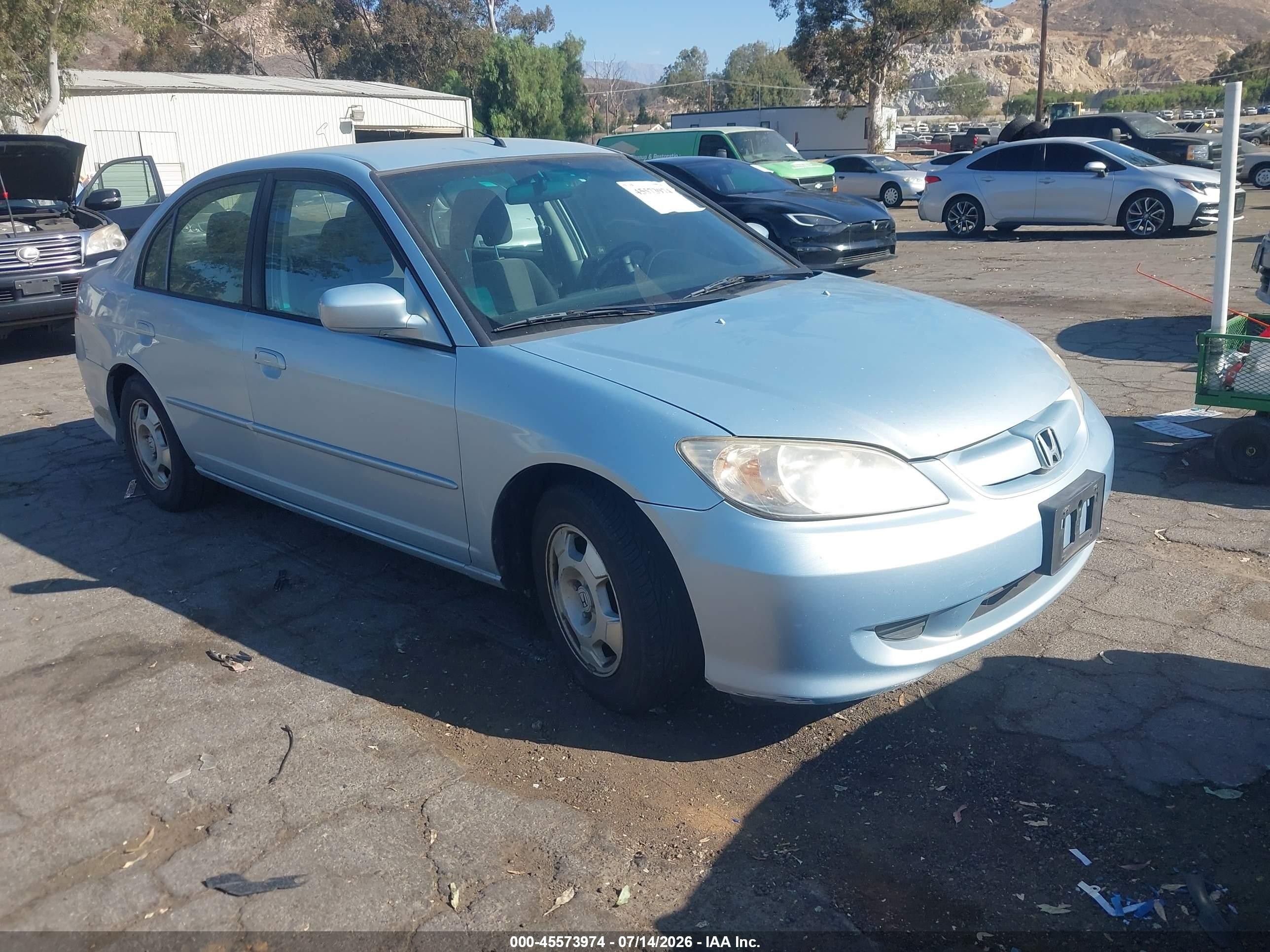 2005 Honda Civic Hybrid   Blue vin: JHMES96615S009008