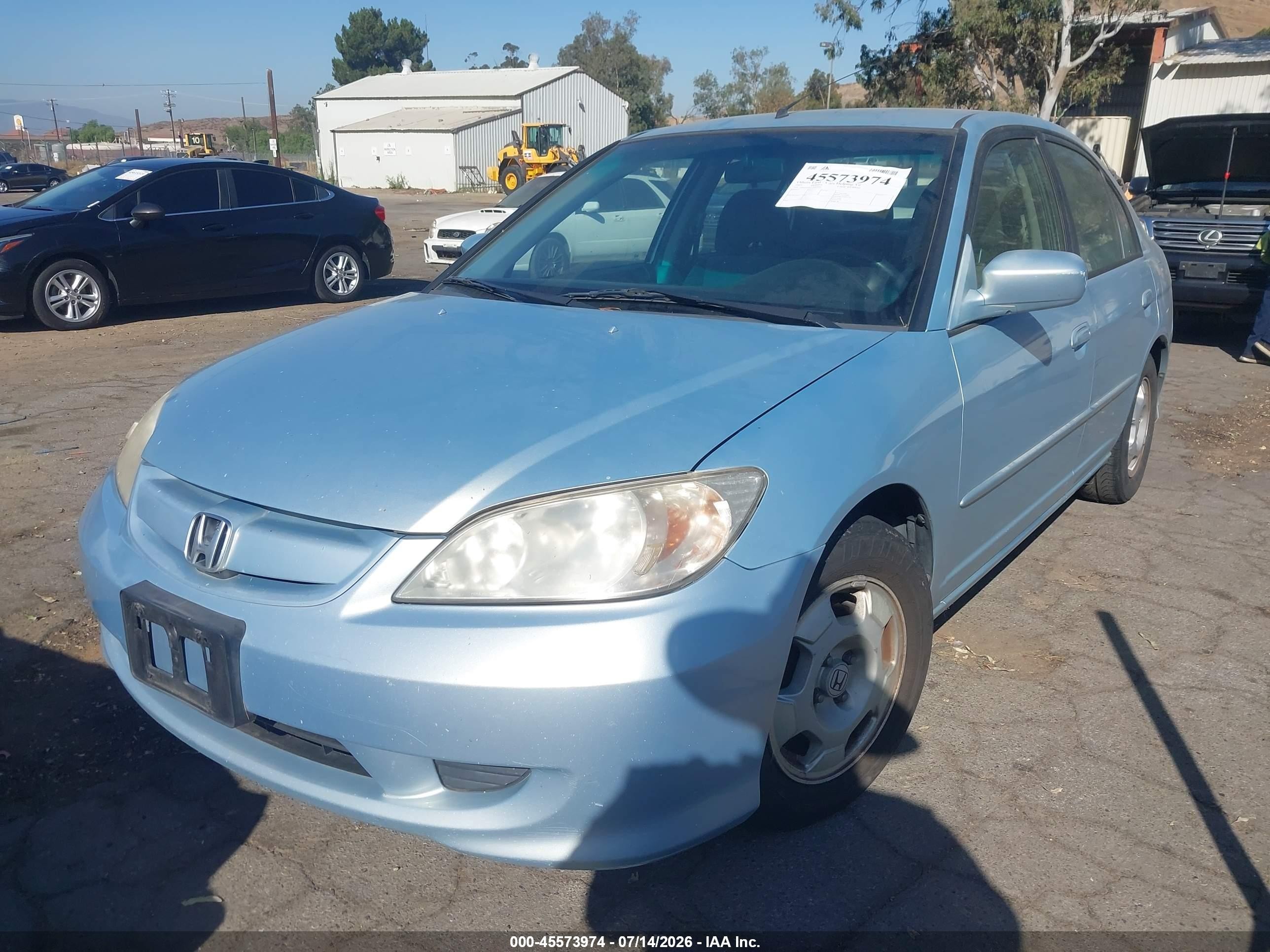 2005 Honda Civic Hybrid   Blue vin: JHMES96615S009008