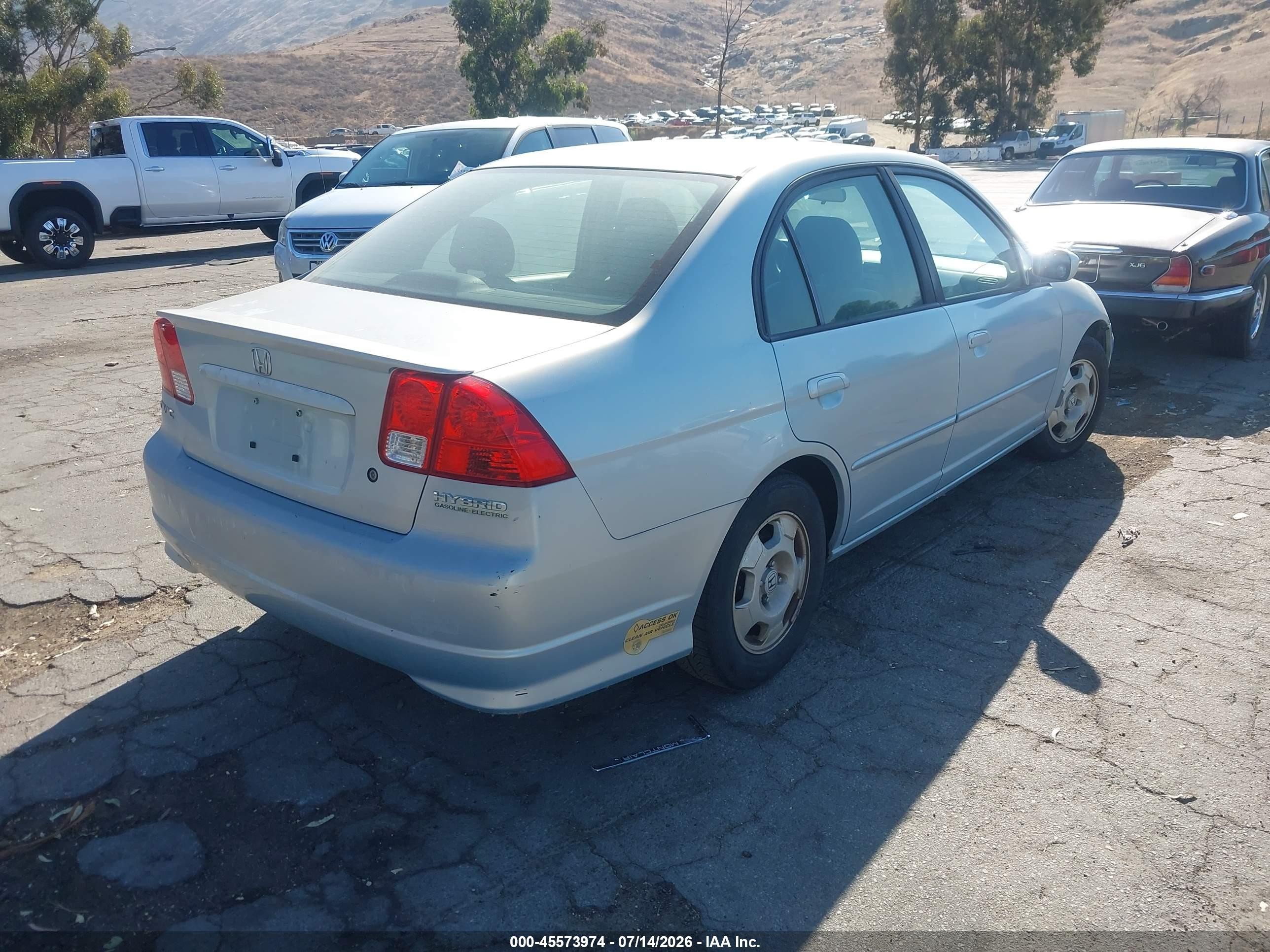 2005 Honda Civic Hybrid   Blue vin: JHMES96615S009008