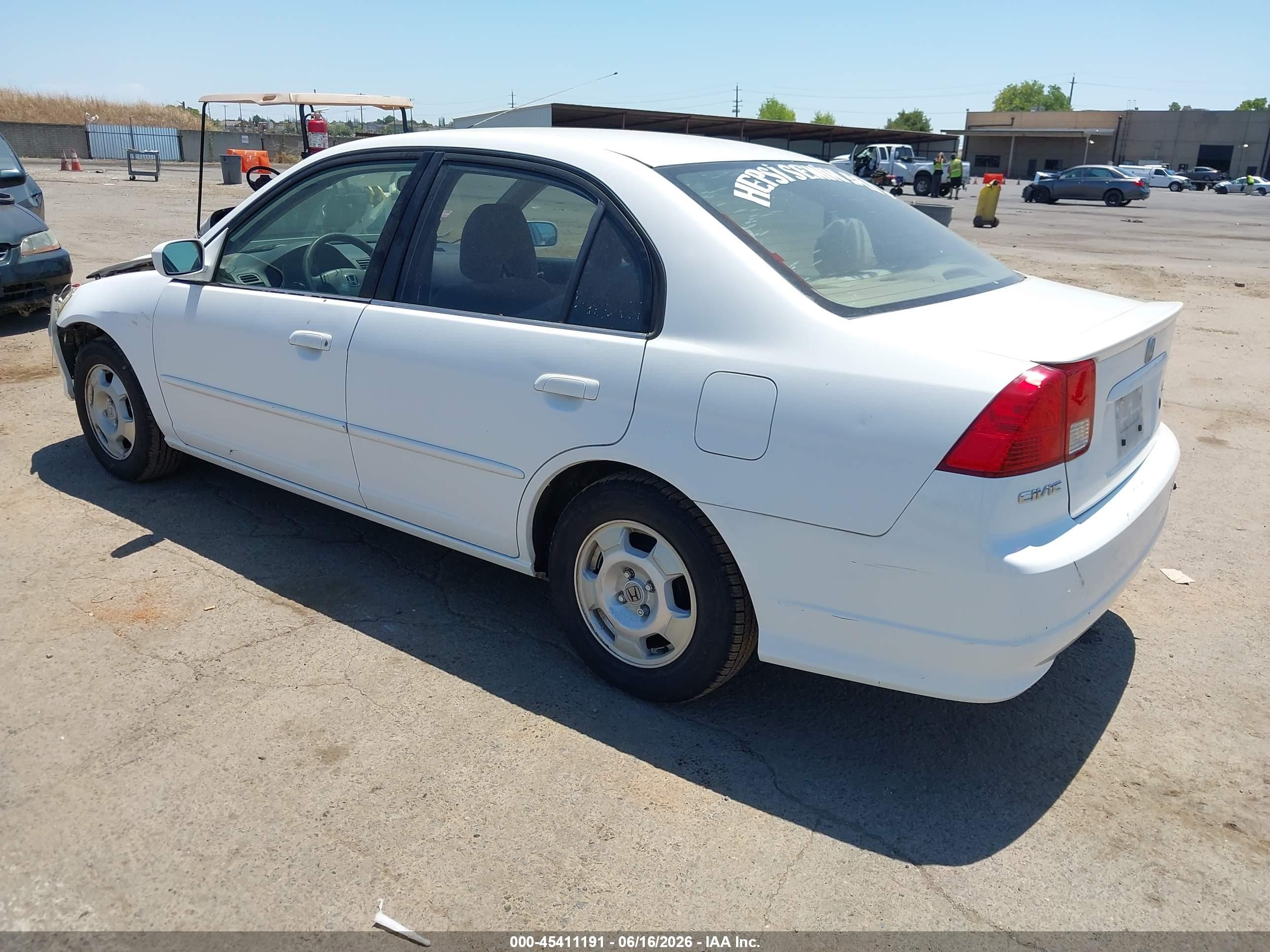 2005 Honda Civic Hybrid   White vin: JHMES96615S012264