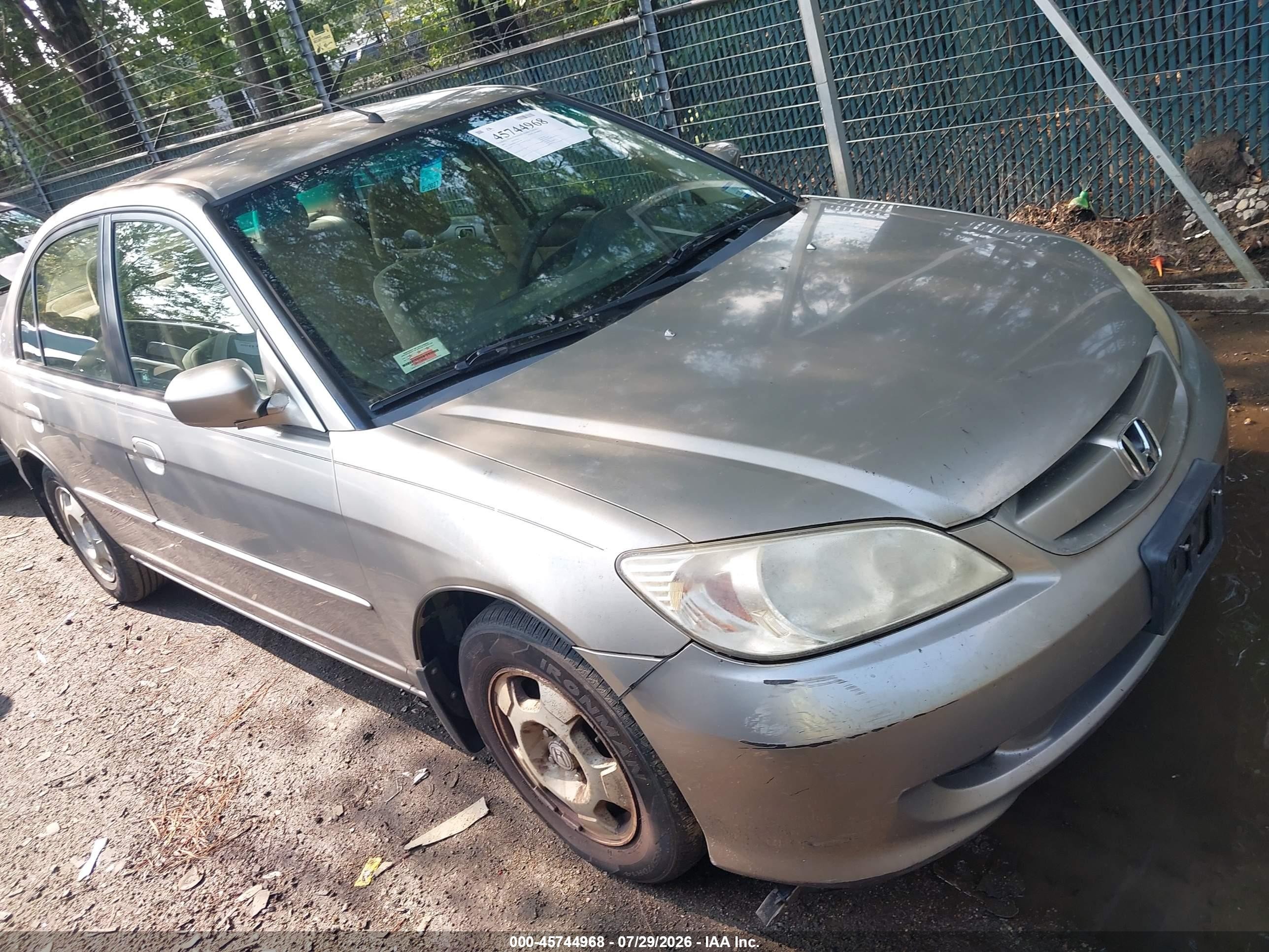 2005 Honda Civic Hybrid   Серебряный vin: JHMES96615S012409