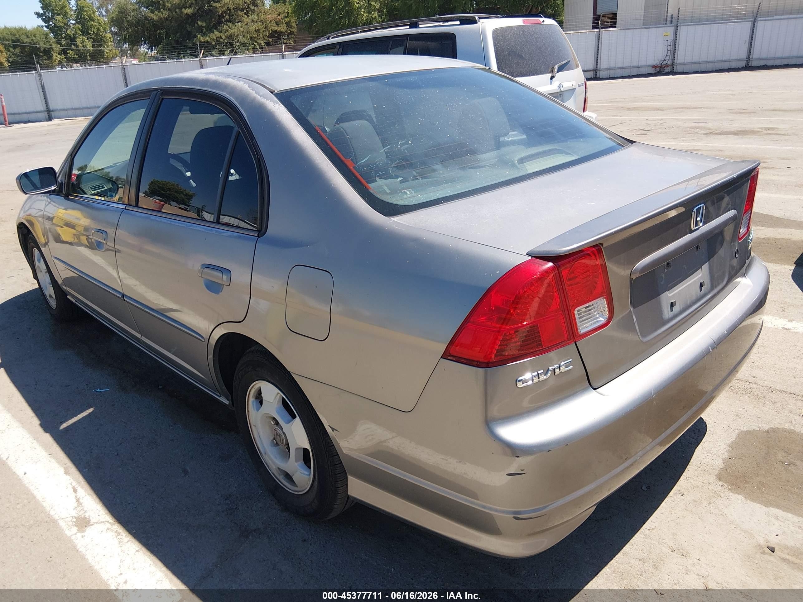 2005 Honda Civic Hybrid   Gray vin: JHMES96615S018274