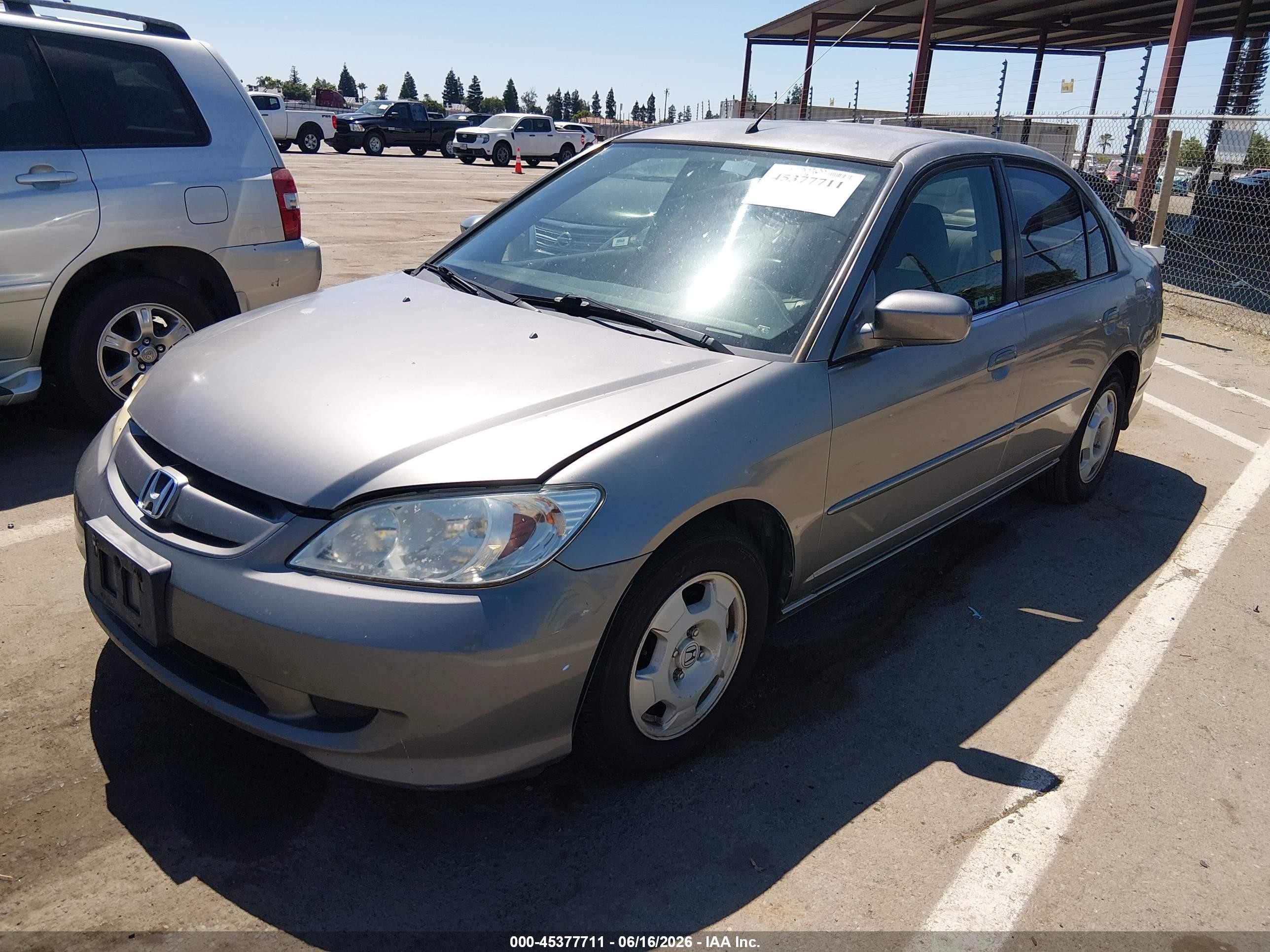2005 Honda Civic Hybrid   Gray vin: JHMES96615S018274