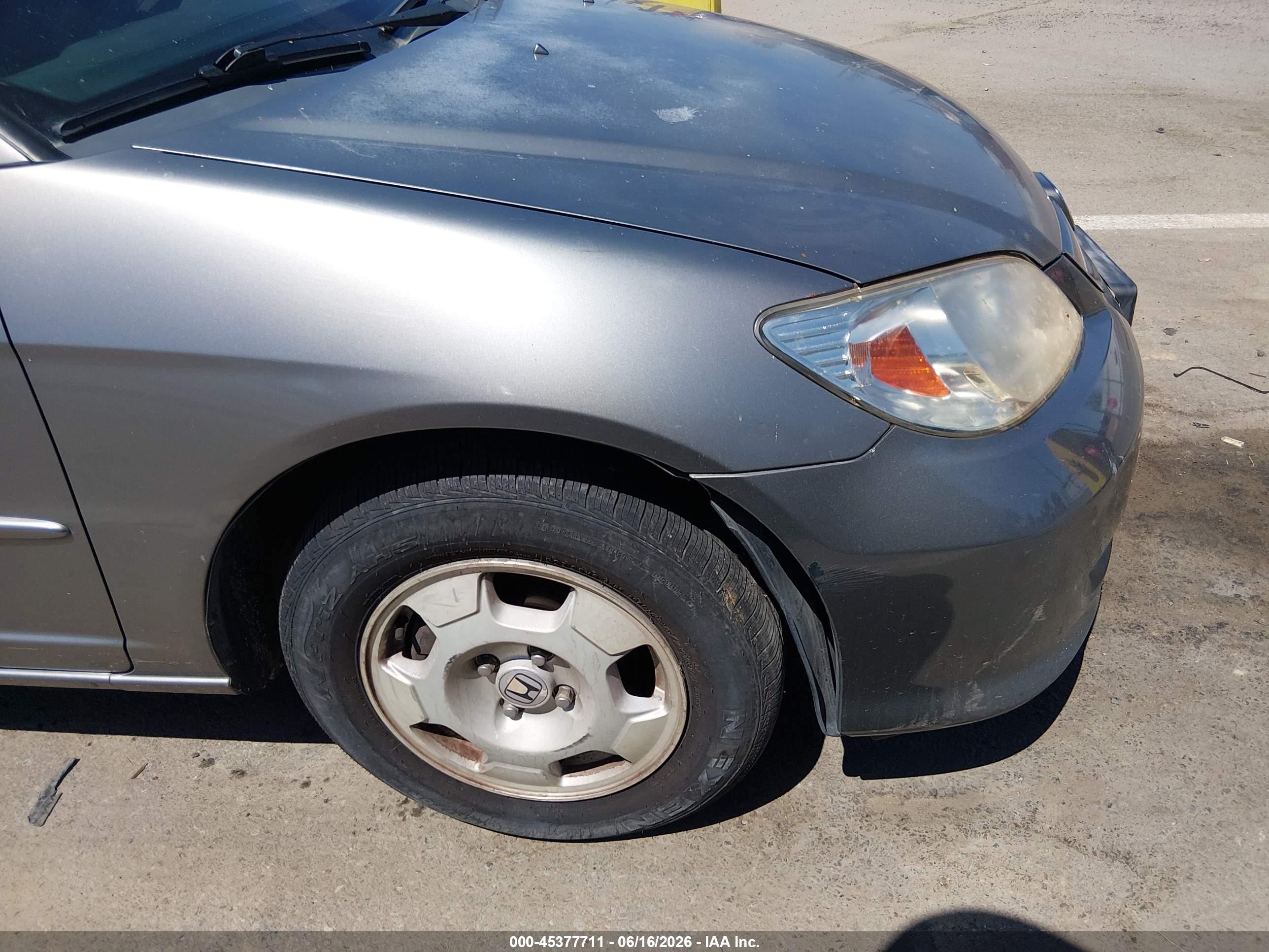 2005 Honda Civic Hybrid   Gray vin: JHMES96615S018274