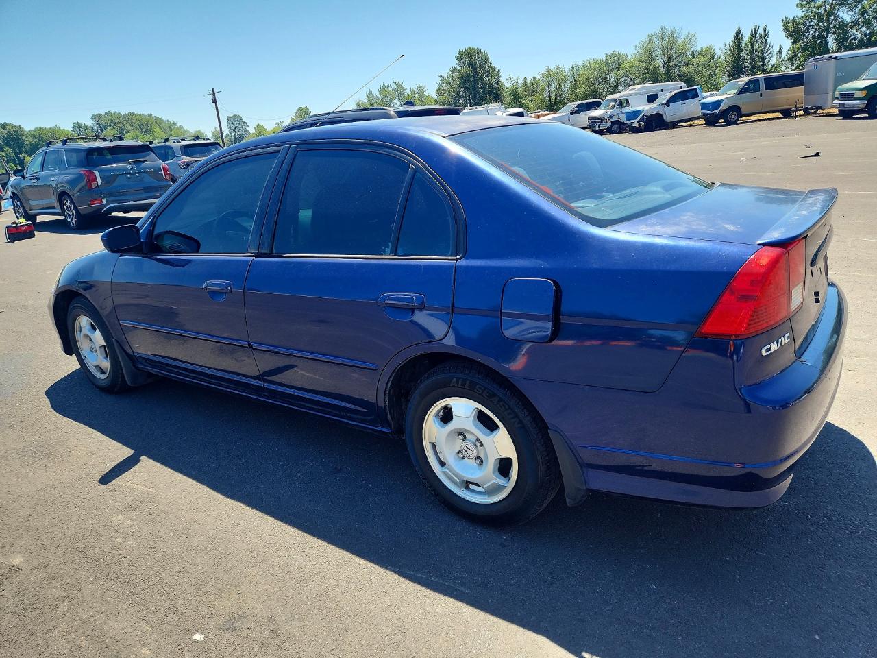 2005 Honda Civic Hybrid Синий vin: JHMES96615S019456
