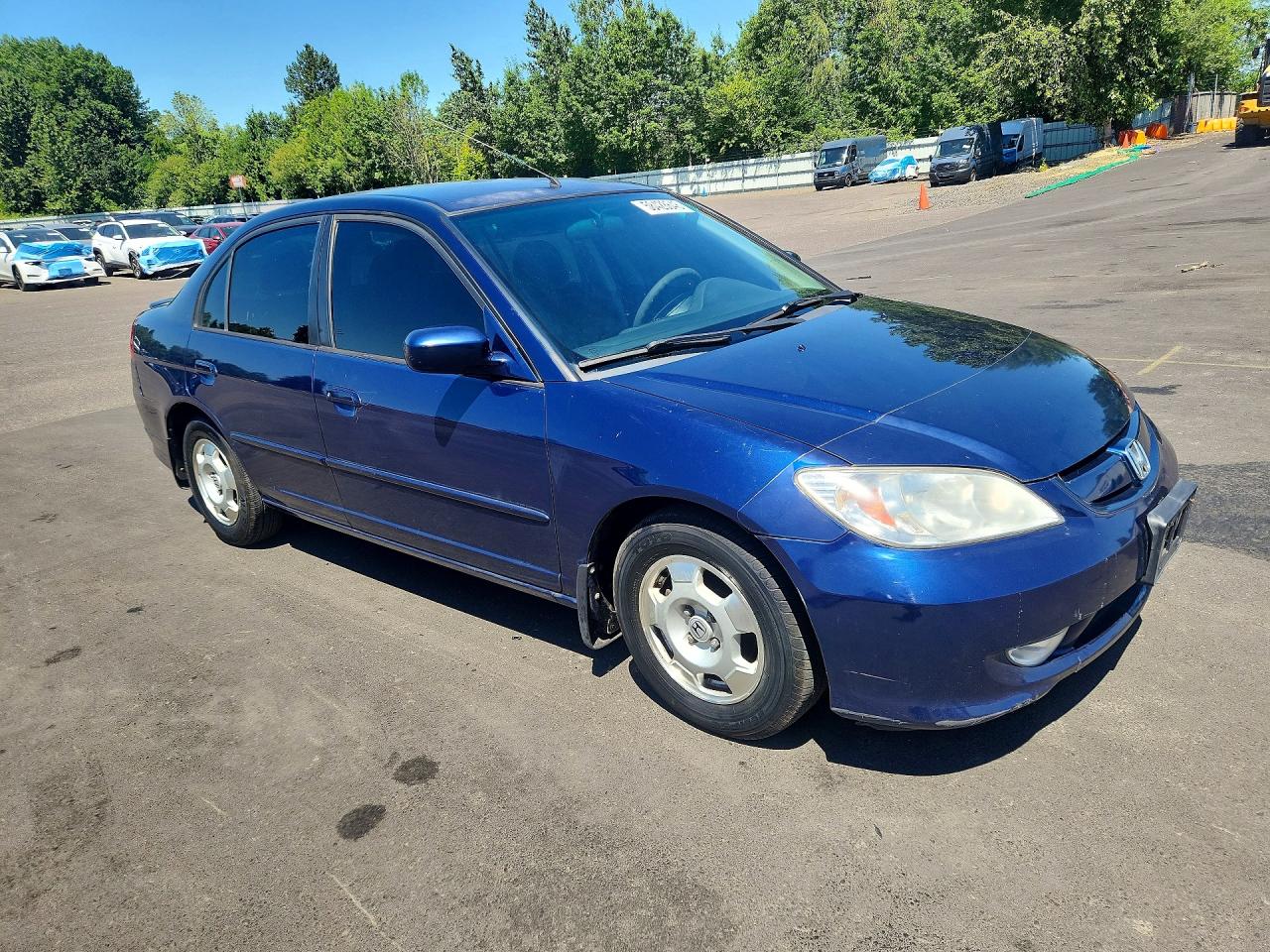 2005 Honda Civic Hybrid Синий vin: JHMES96615S019456