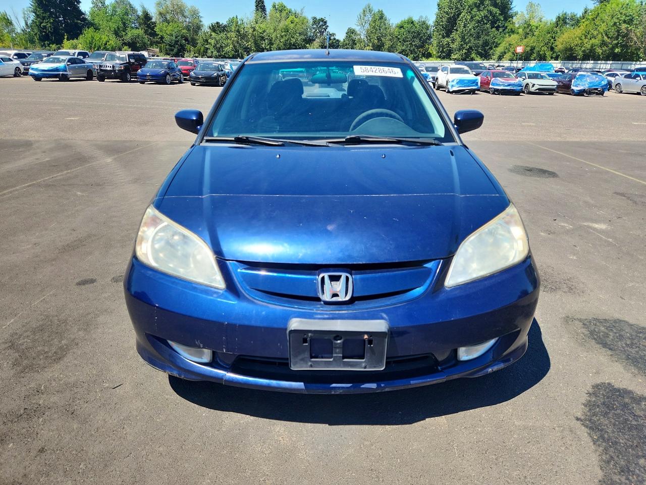 2005 Honda Civic Hybrid Синий vin: JHMES96615S019456