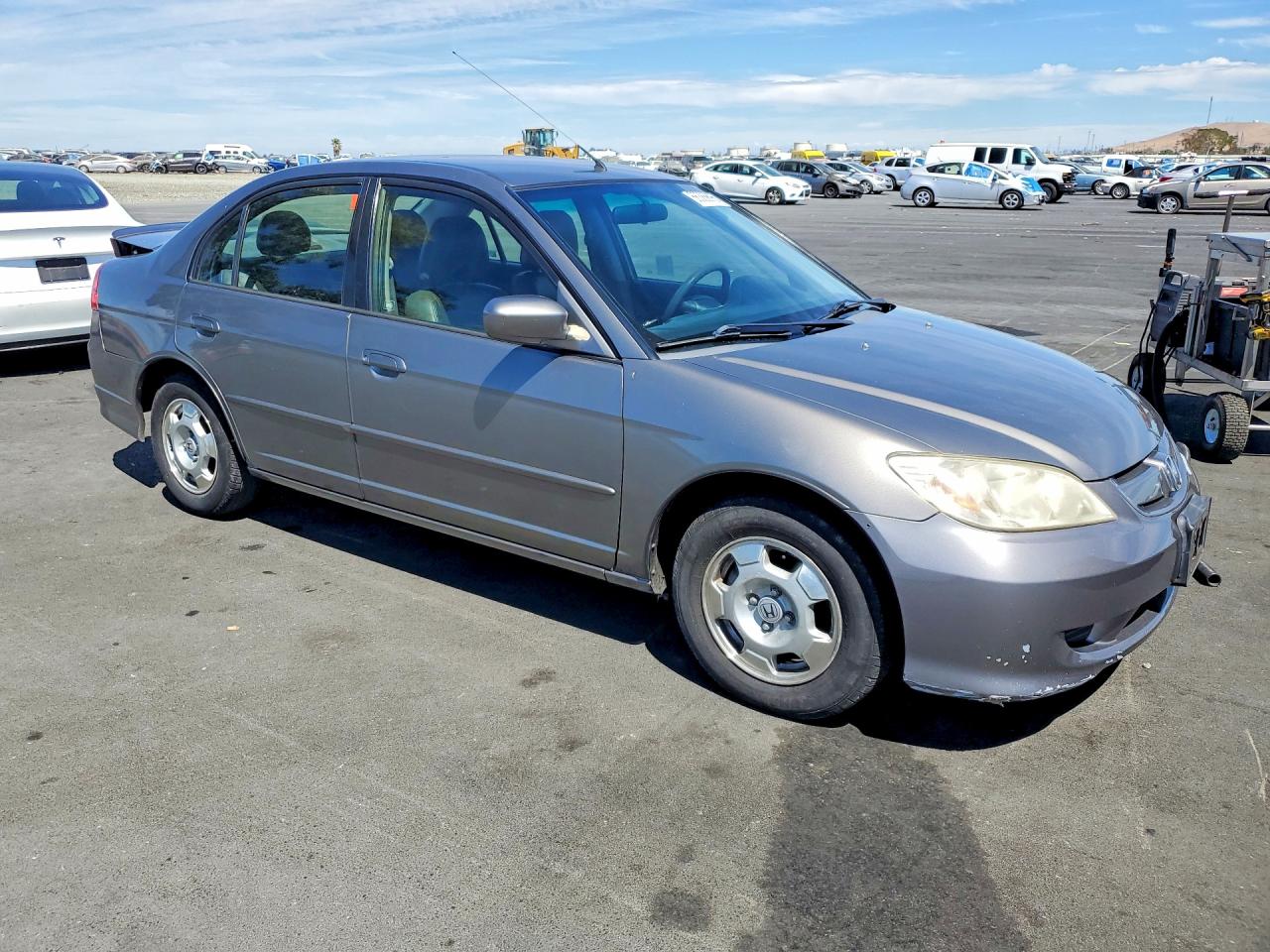 2005 Honda Civic Hybrid Gray vin: JHMES96615S021787
