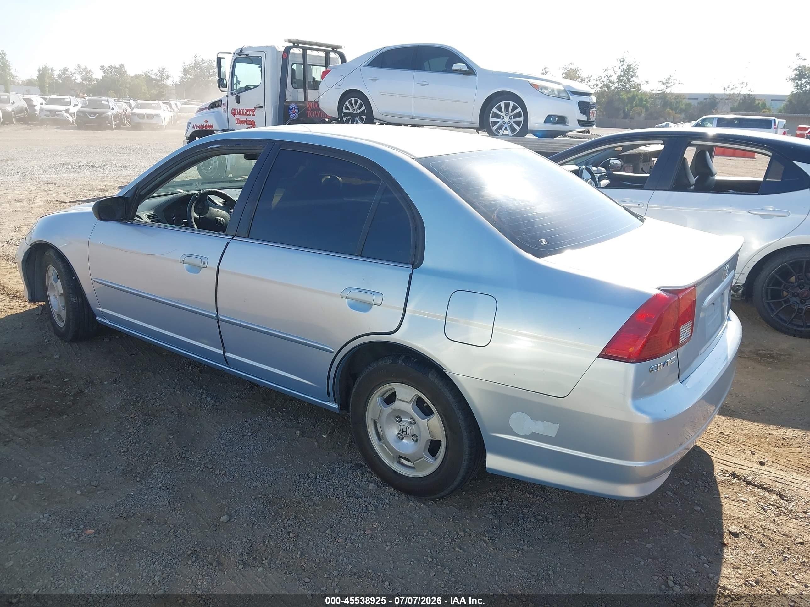 2005 Honda Civic Hybrid   Silver vin: JHMES96625S026271