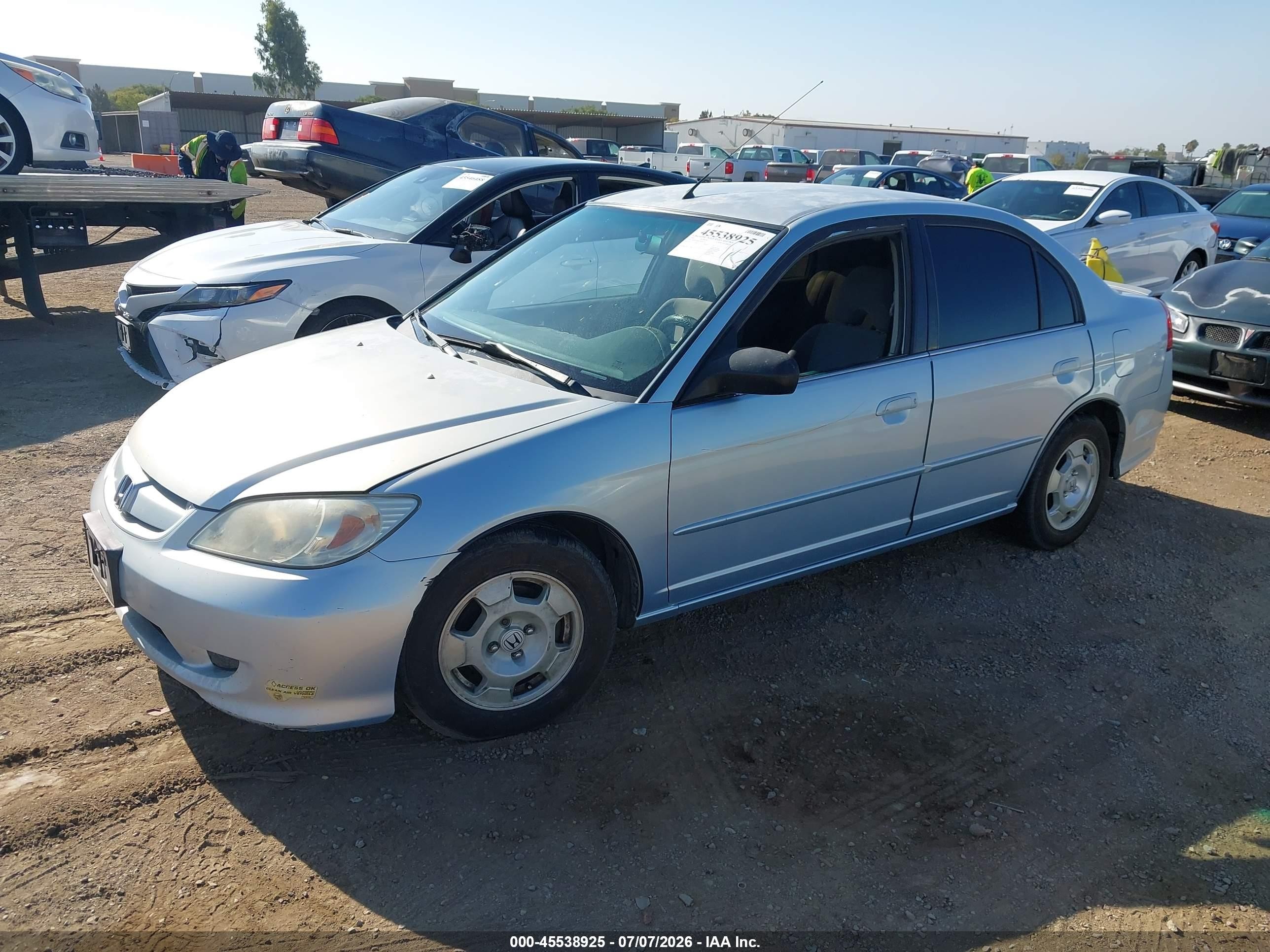 2005 Honda Civic Hybrid   Silver vin: JHMES96625S026271