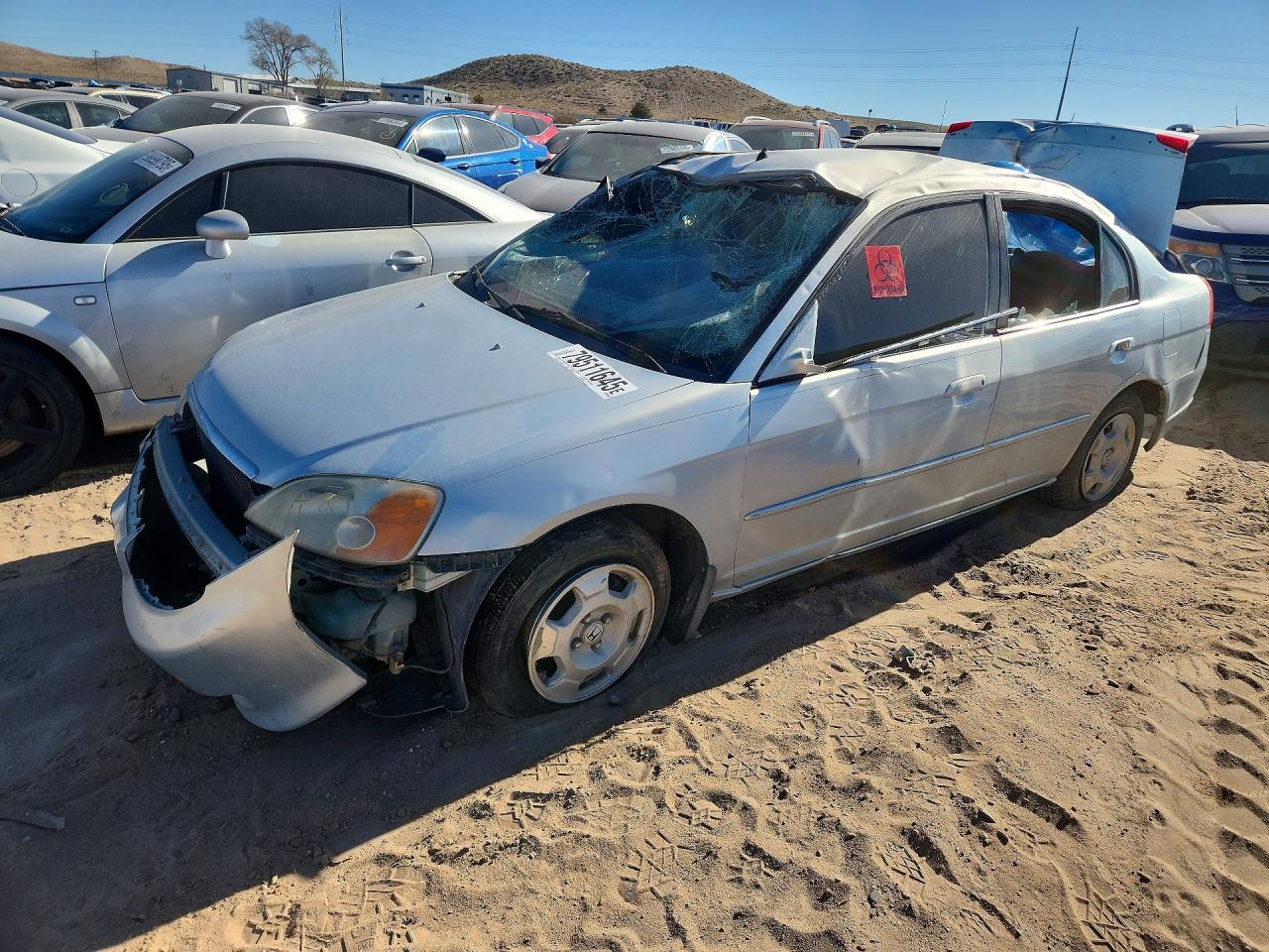 2003 Honda Civic Hybrid Silver vin: JHMES96633S023652