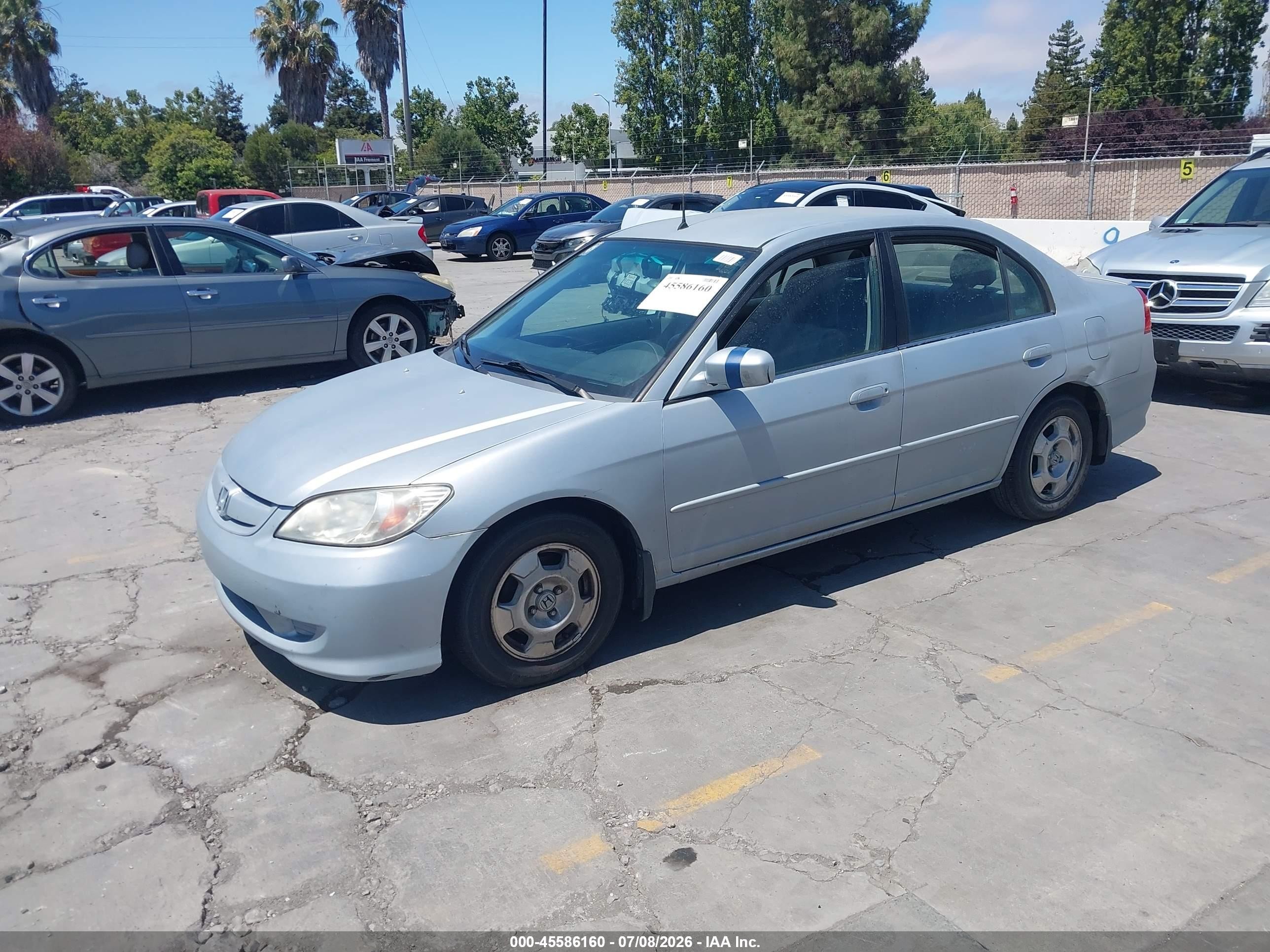 2004 Honda Civic Hybrid Gray vin: JHMES96634S020140