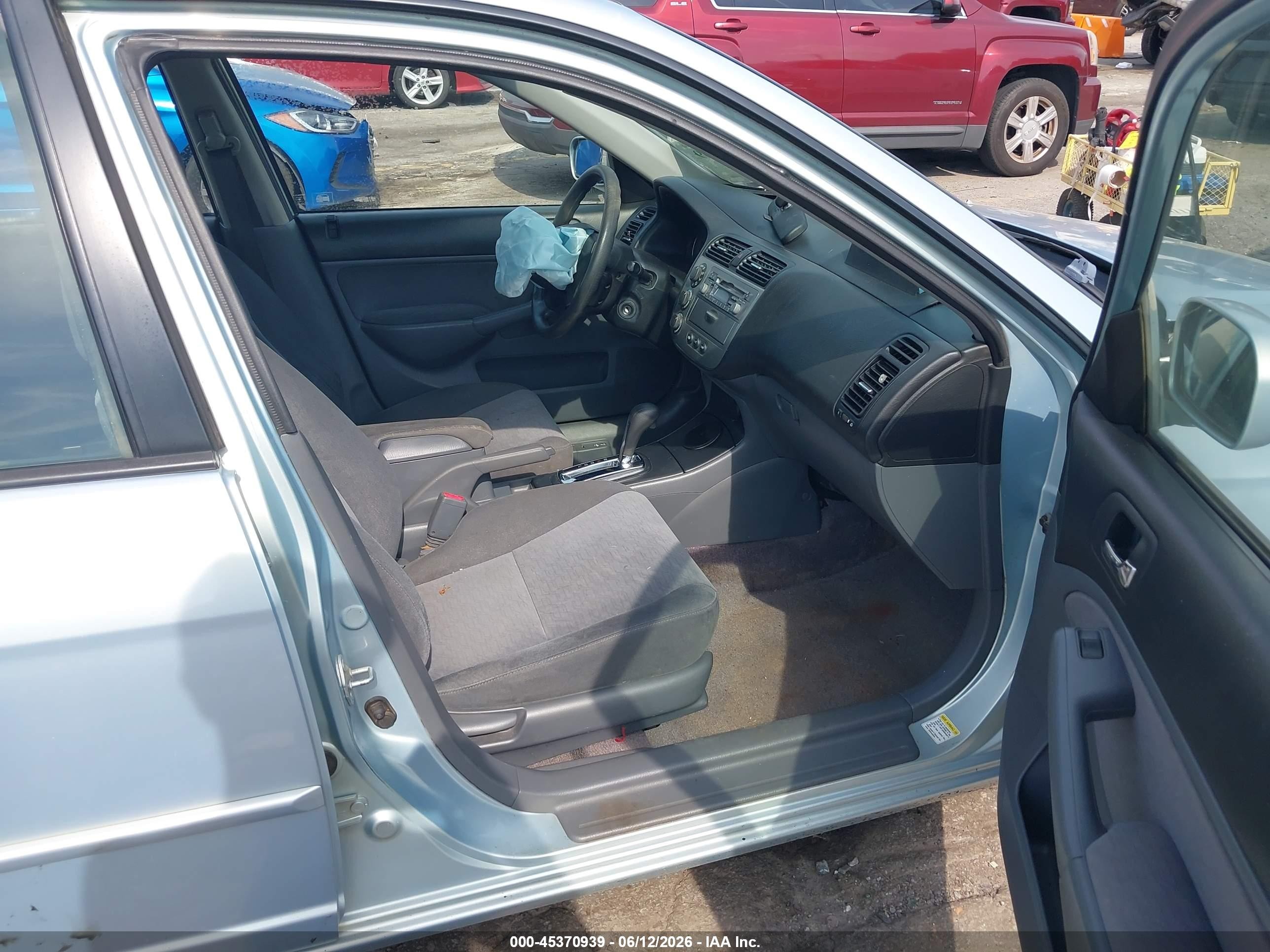 2005 Honda Civic Hybrid   Light Blue vin: JHMES96645S017264