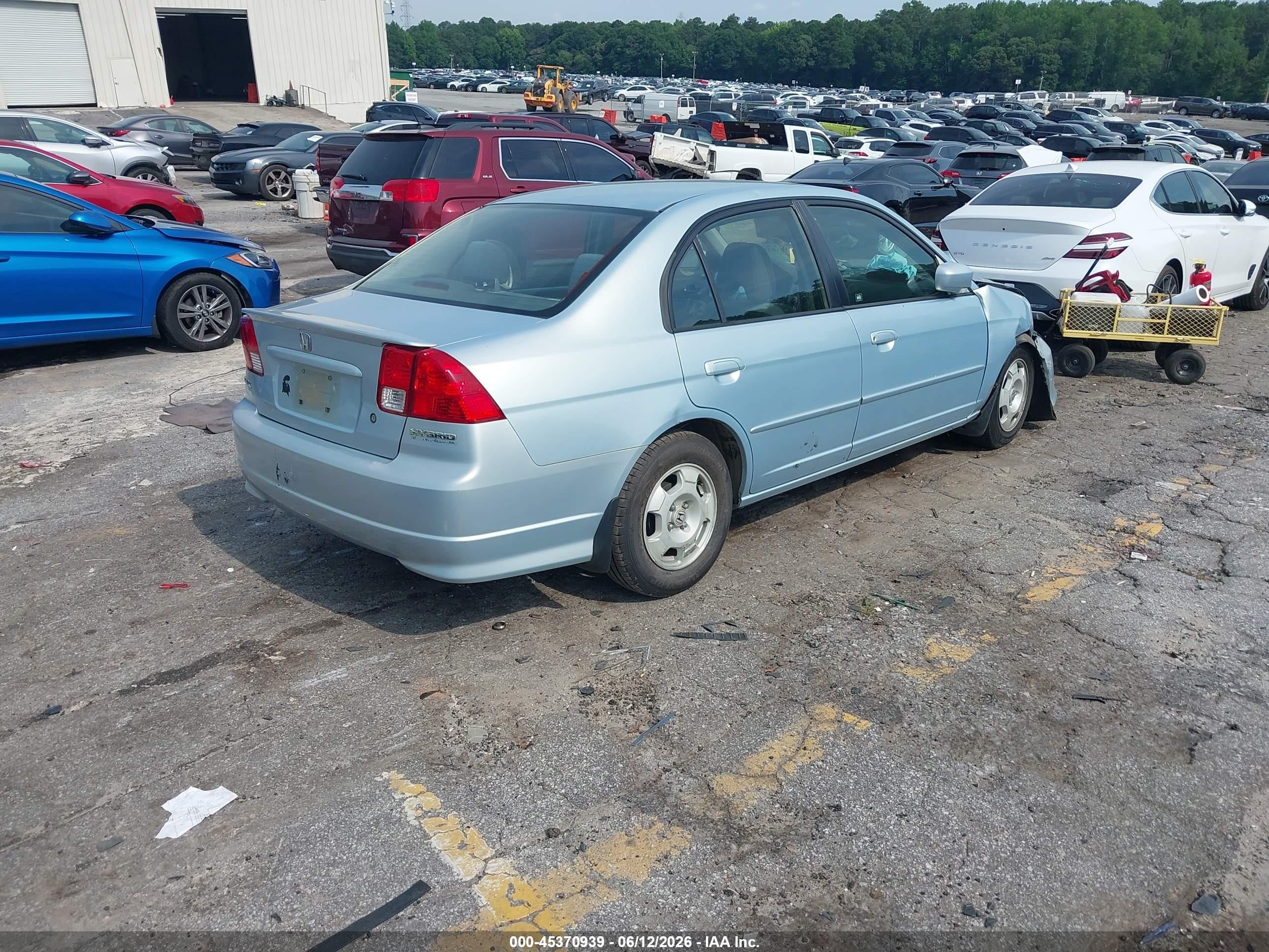 2005 Honda Civic Hybrid   Light Blue vin: JHMES96645S017264