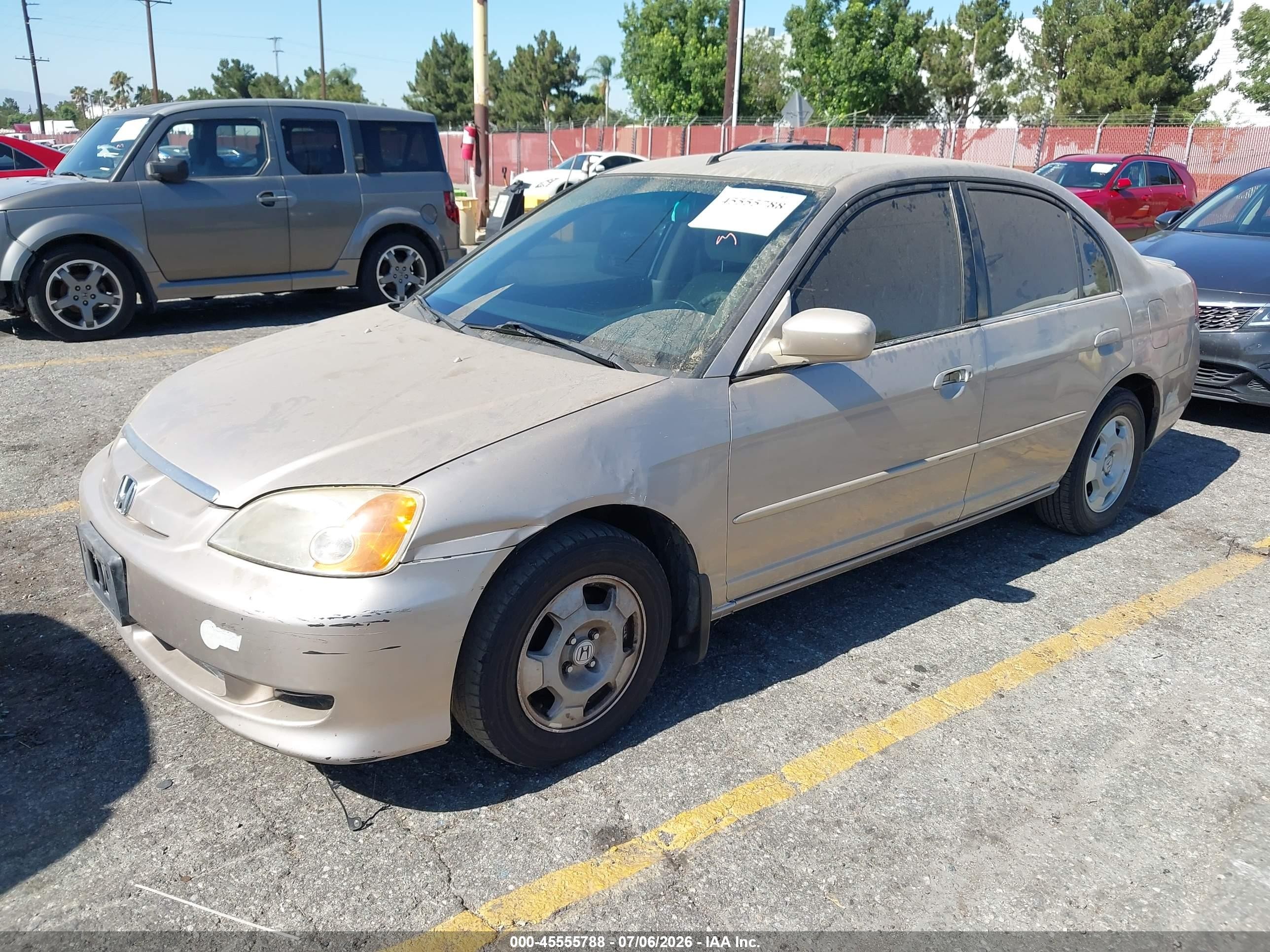 2003 Honda Civic Hybrid Beige vin: JHMES96653S006576