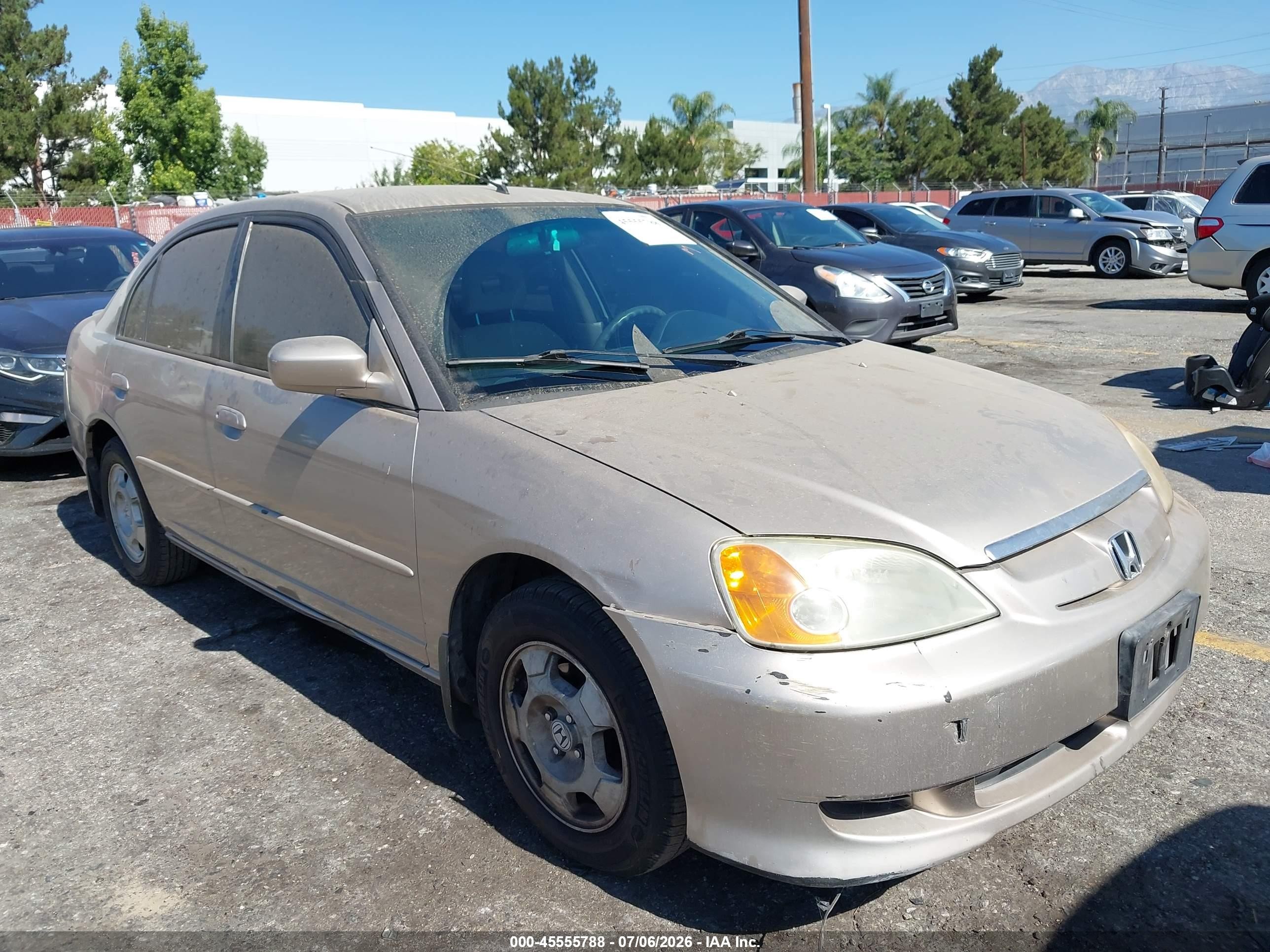 2003 Honda Civic Hybrid Beige vin: JHMES96653S006576